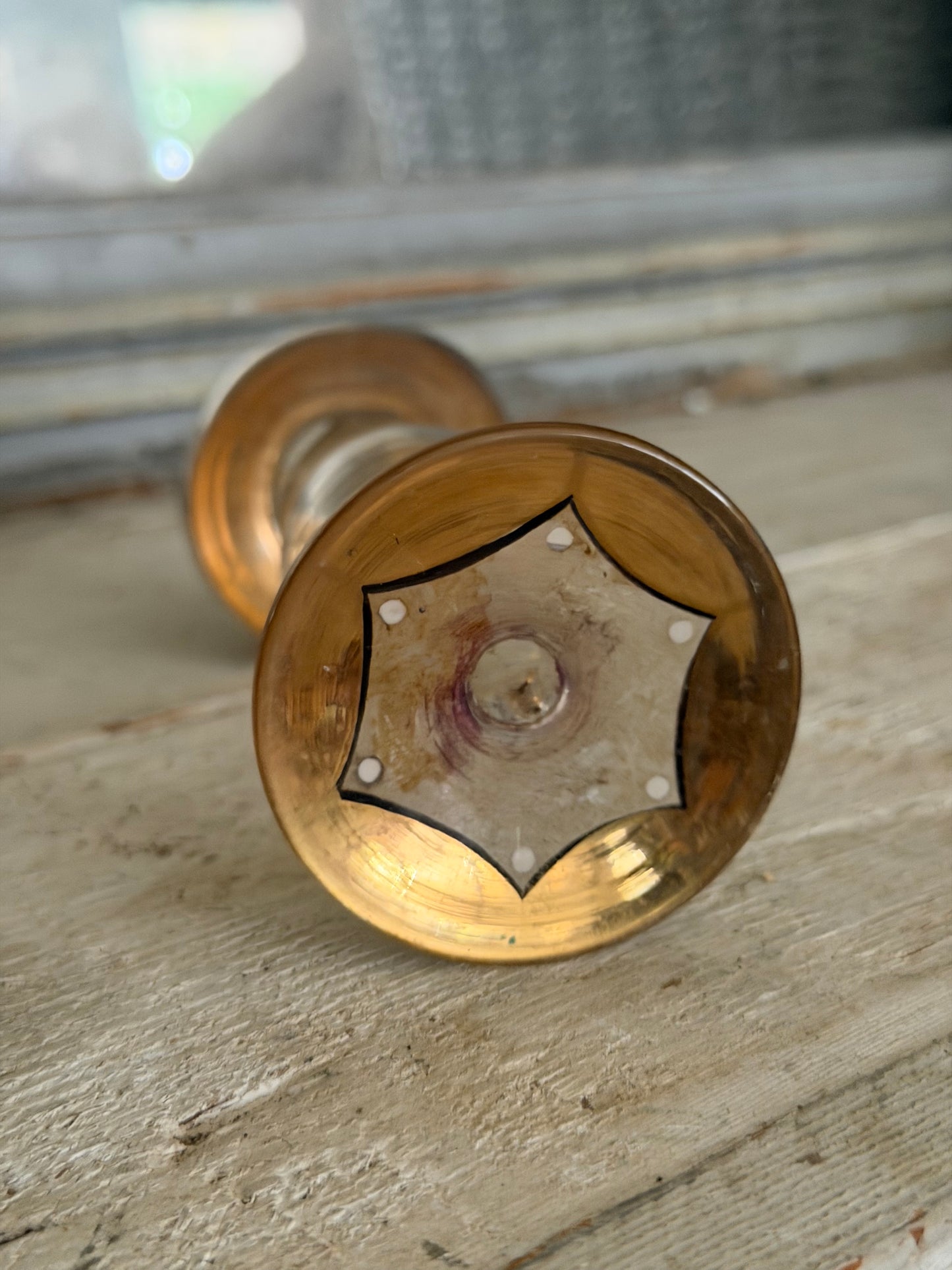 Antique Glass Hand Painted Perfume Bottle