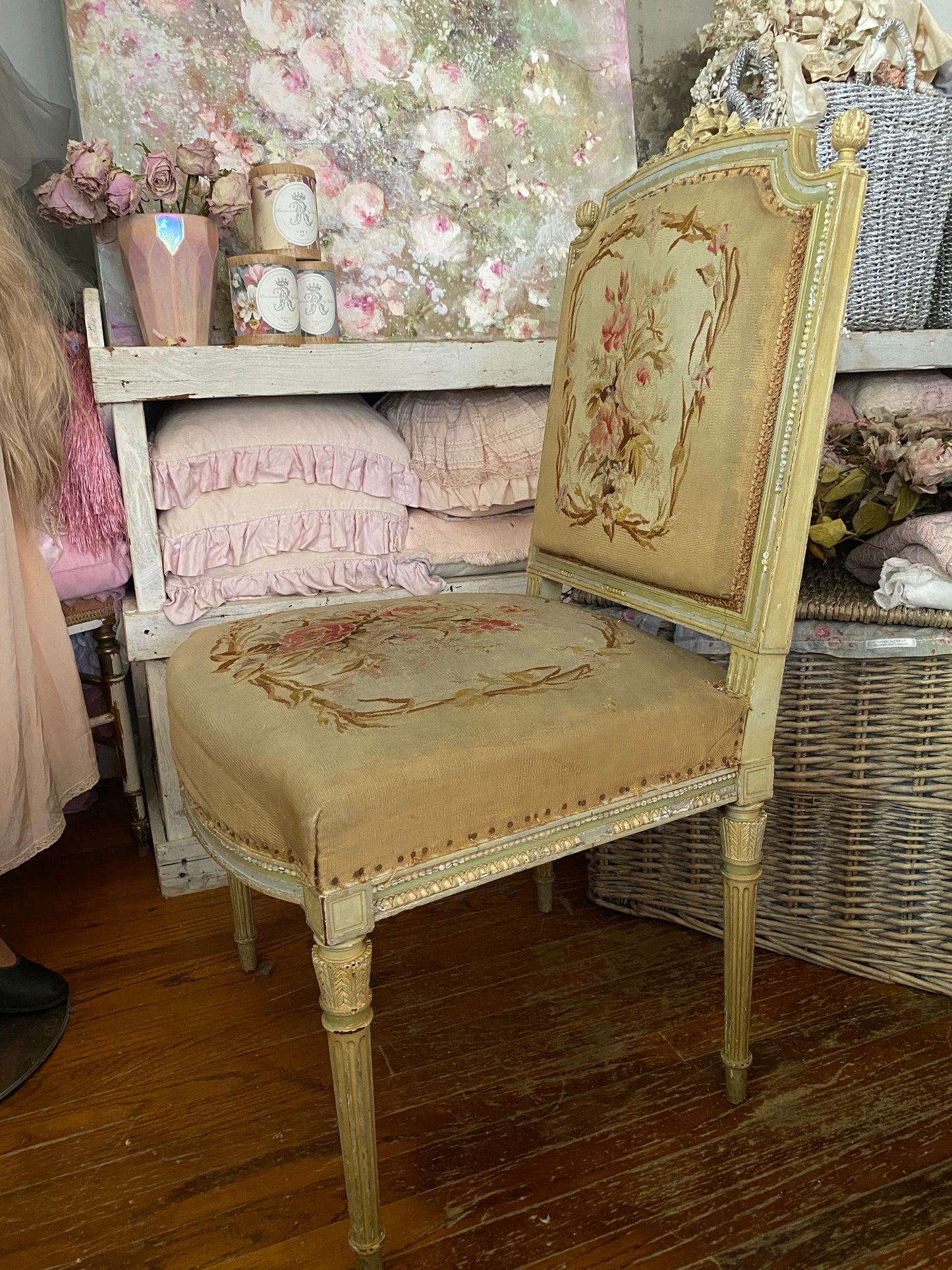 Antique French Louis XVI Aubusson Chair