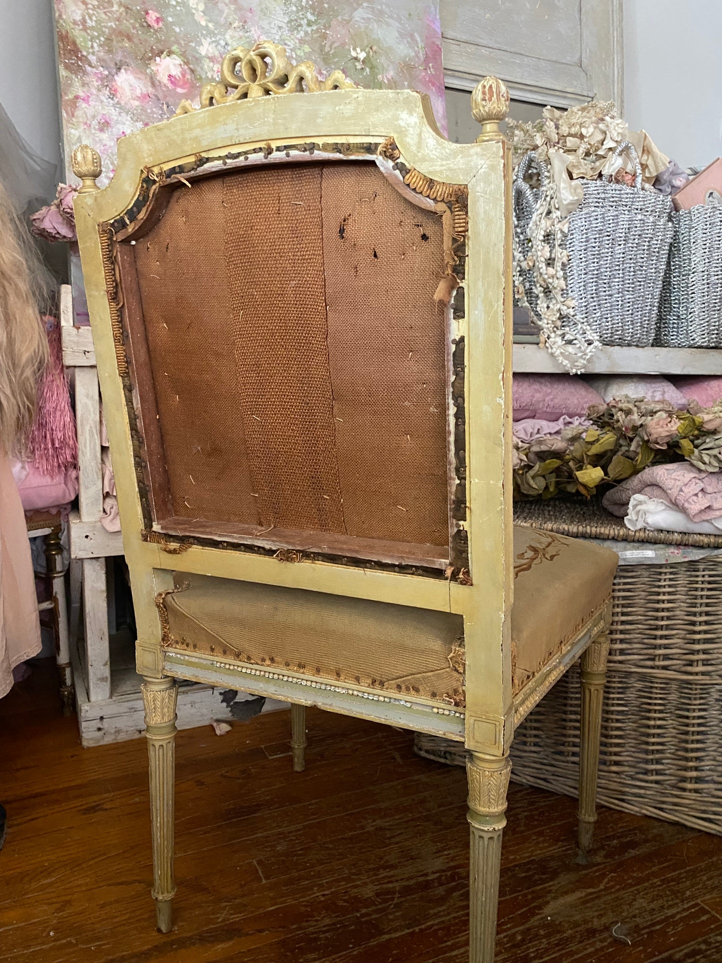 Antique French Louis XVI Aubusson Chair