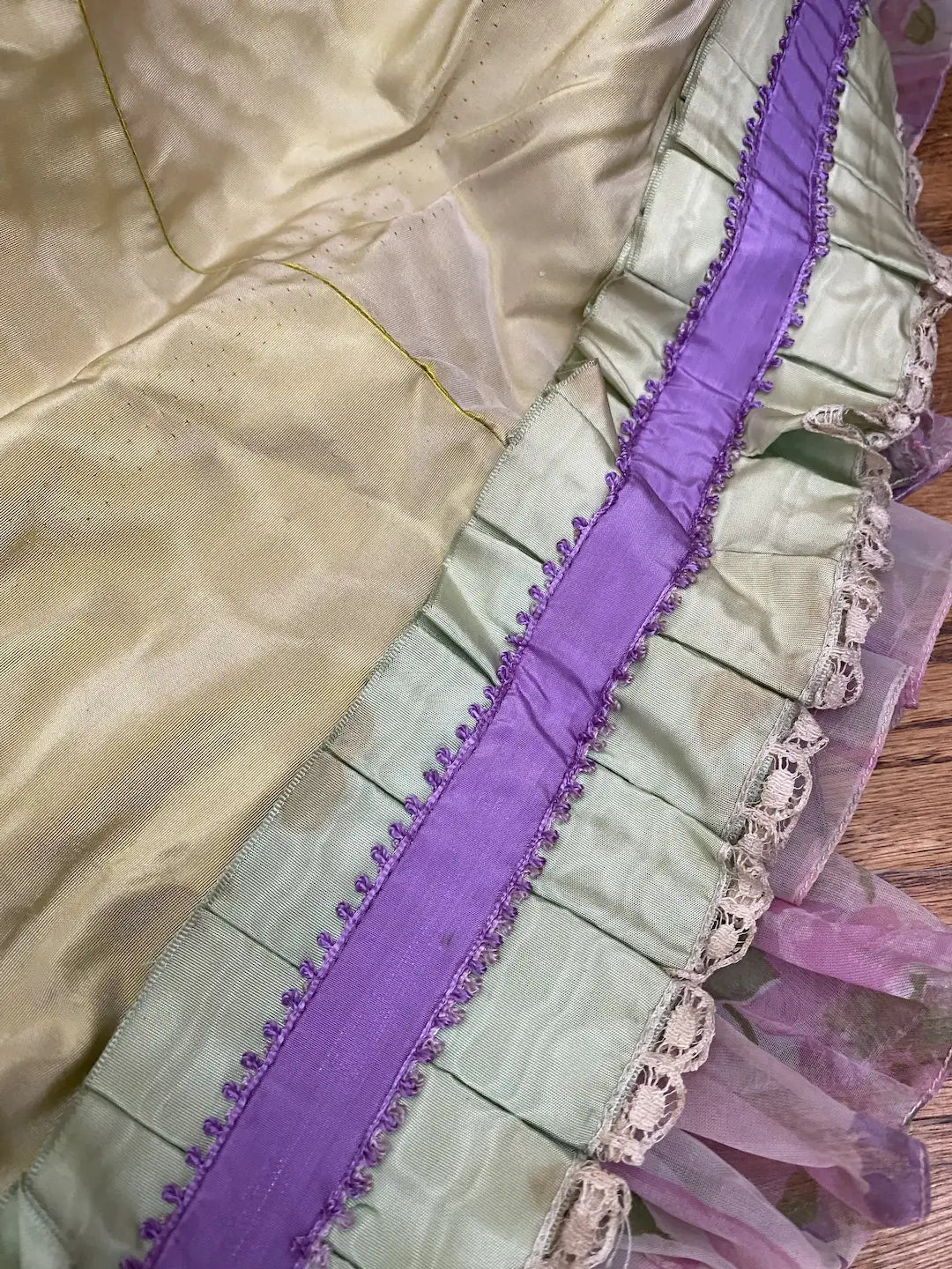 Vintage Theater Costume Skirt Bustle Marie Antoinette Pink Floral
