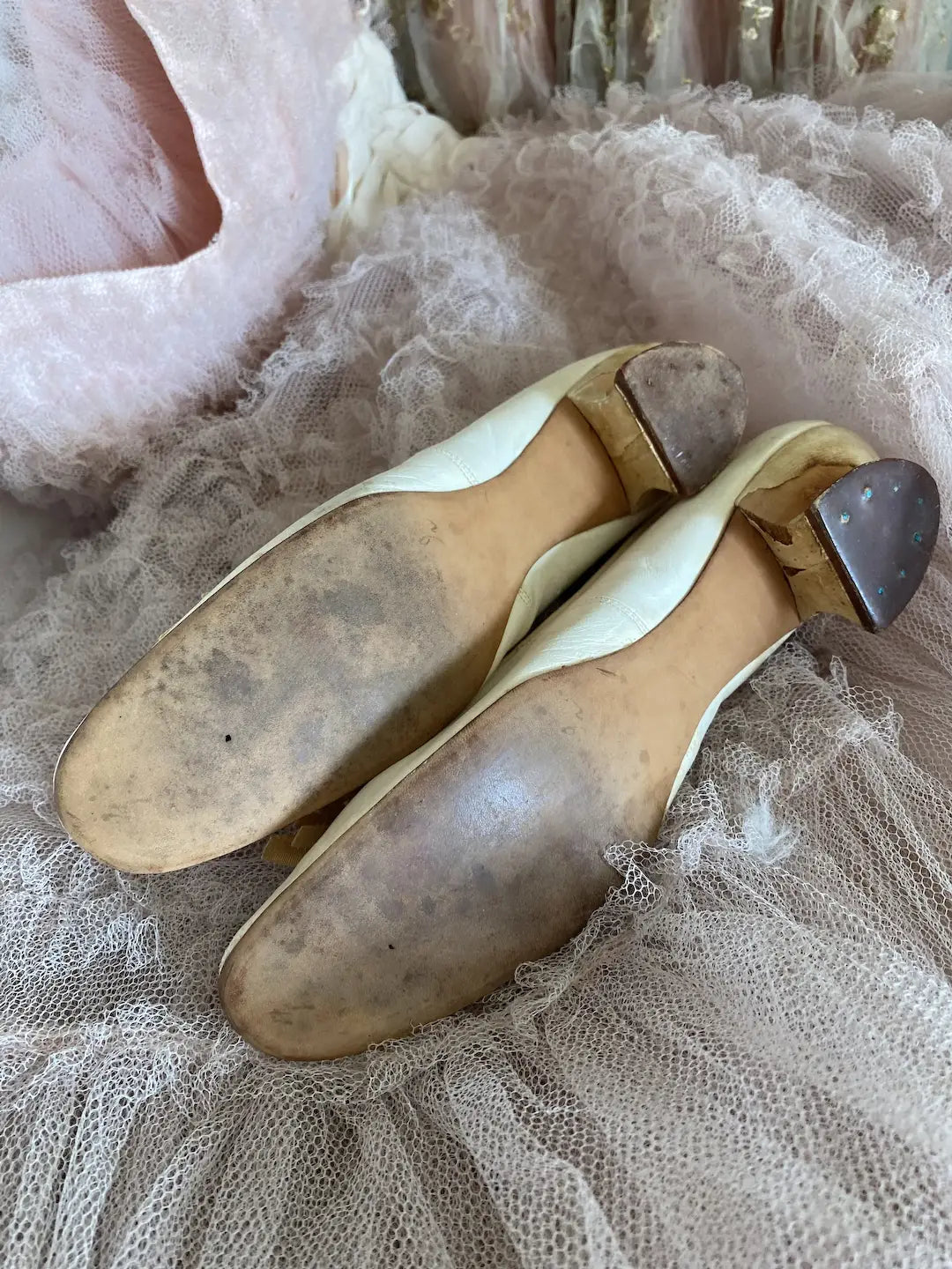 Antique Wedding Shoes Silk Ribbons