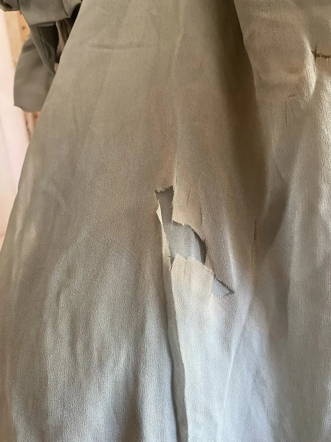 Antique French 1920's Dress Paris Label Blue Silk