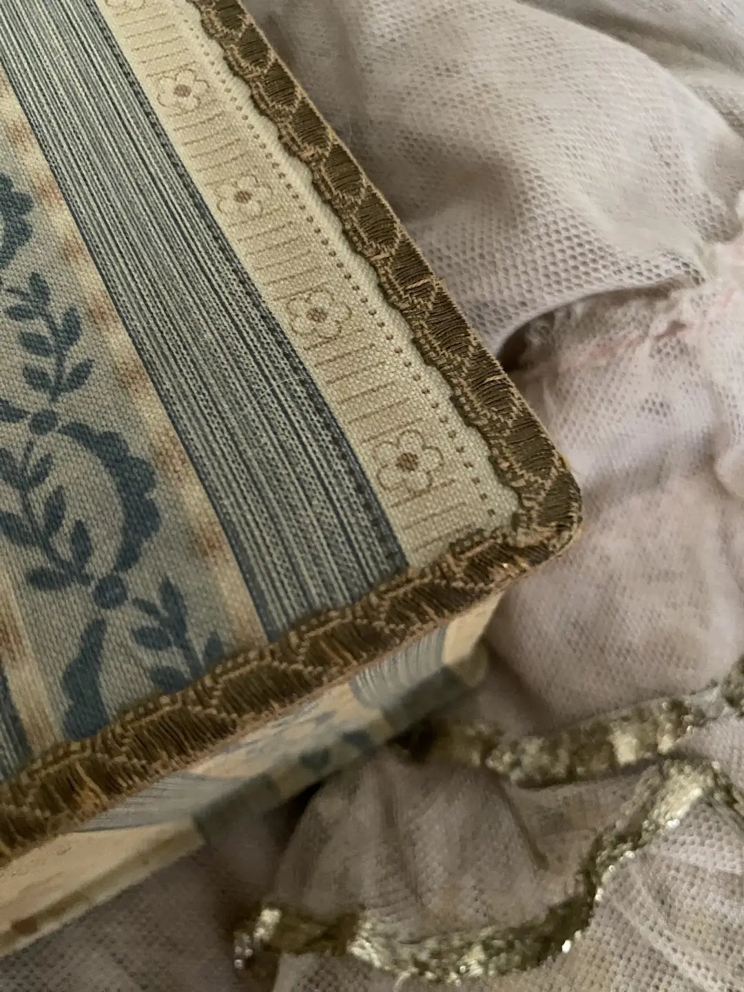 Antique French Fabric Covered Box
