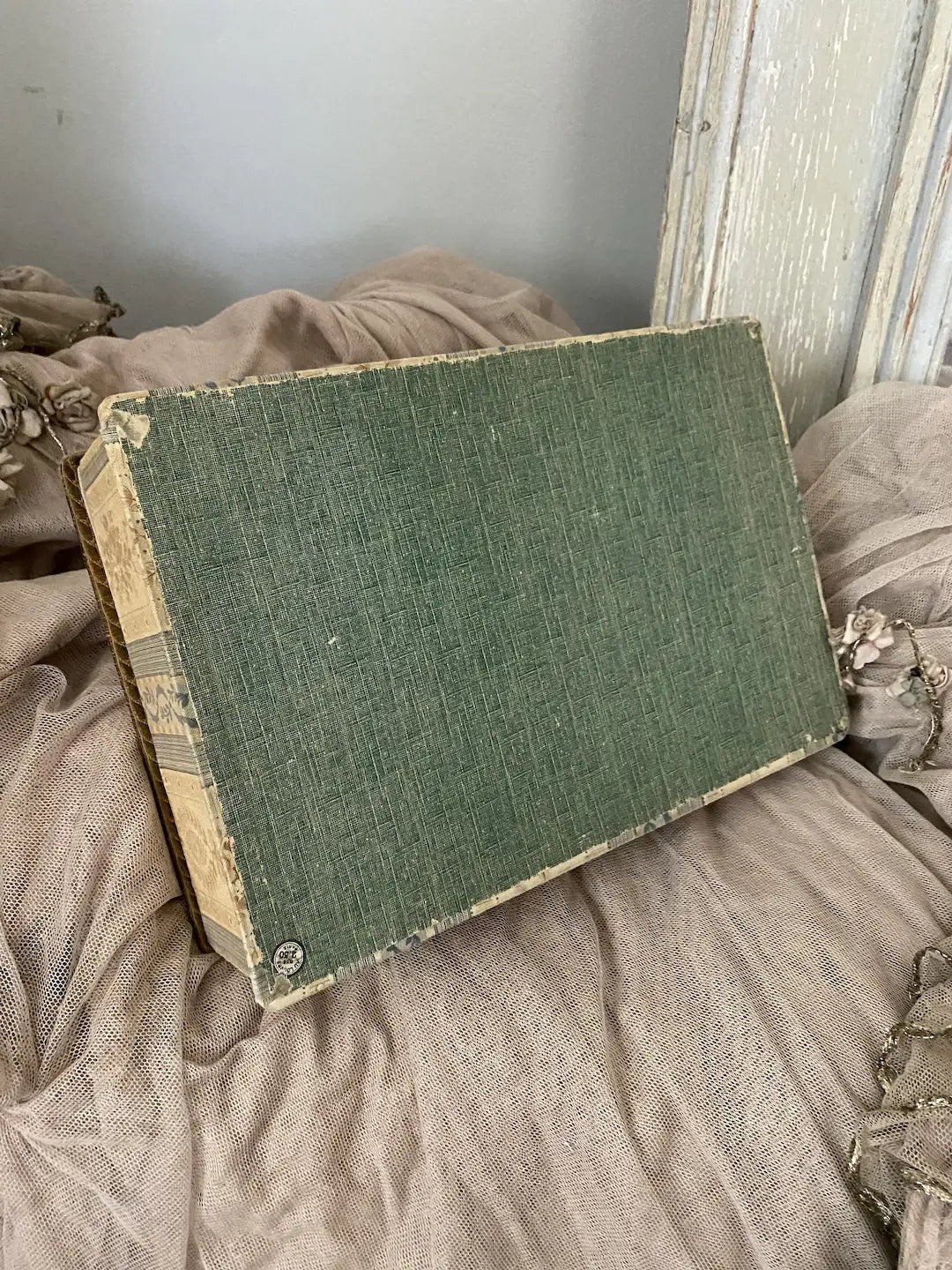 Antique French Fabric Covered Box