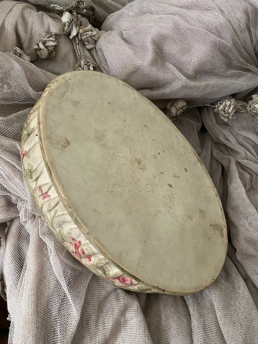 Antique French Fabric Covered Box