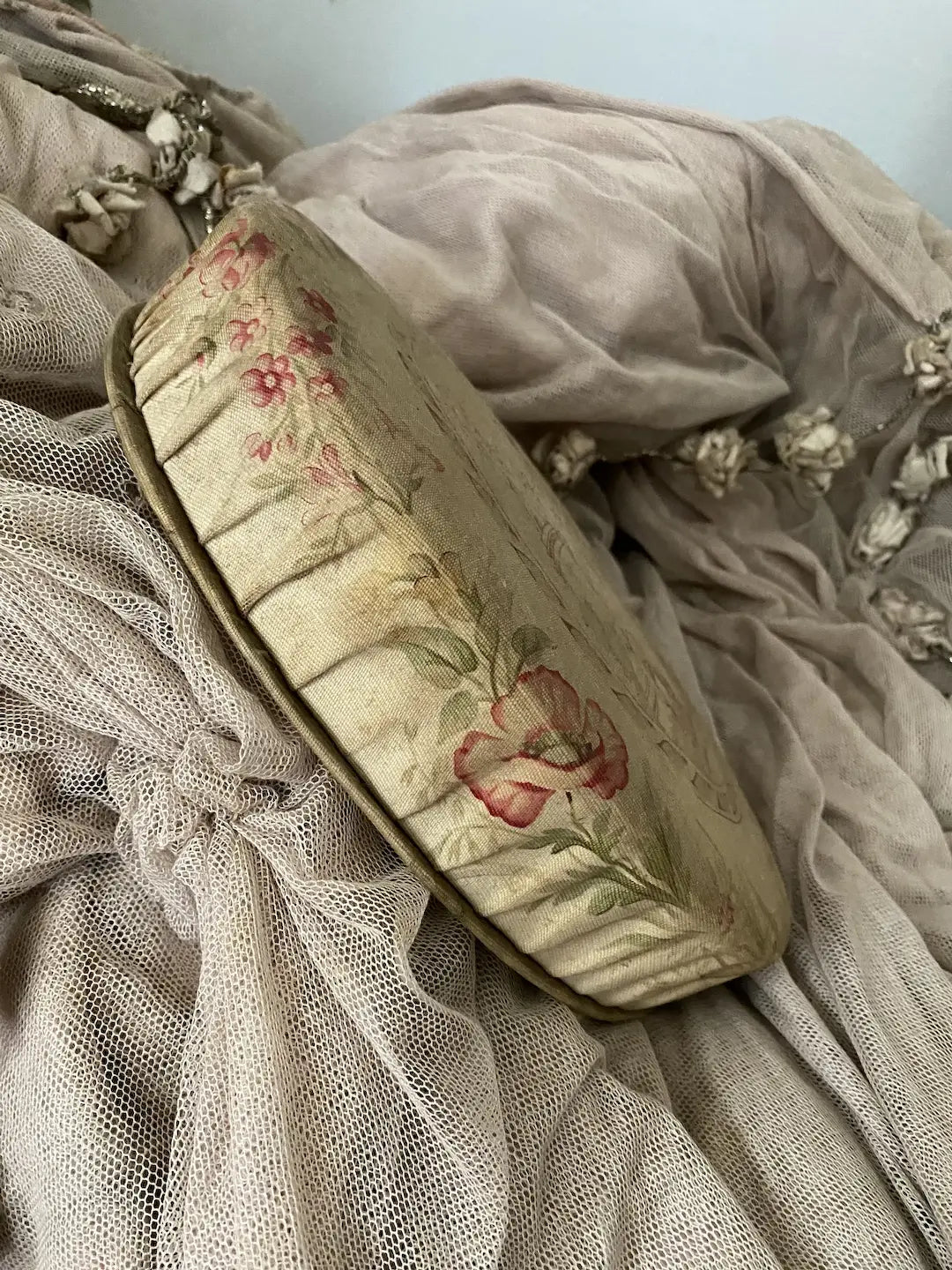 Antique French Fabric Covered Box