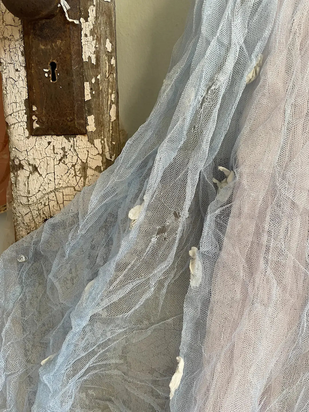 Antique Pink Blue Net Lace Dress Ballet Costume