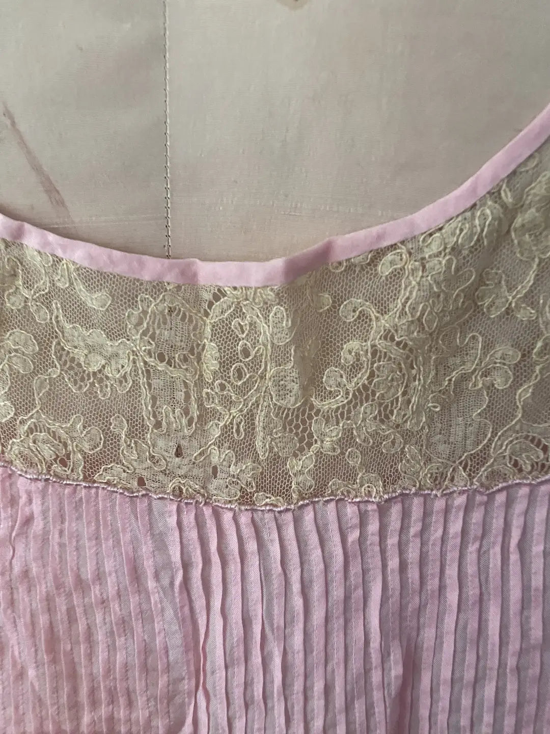 Antique Pink Silk Slip Nightgown