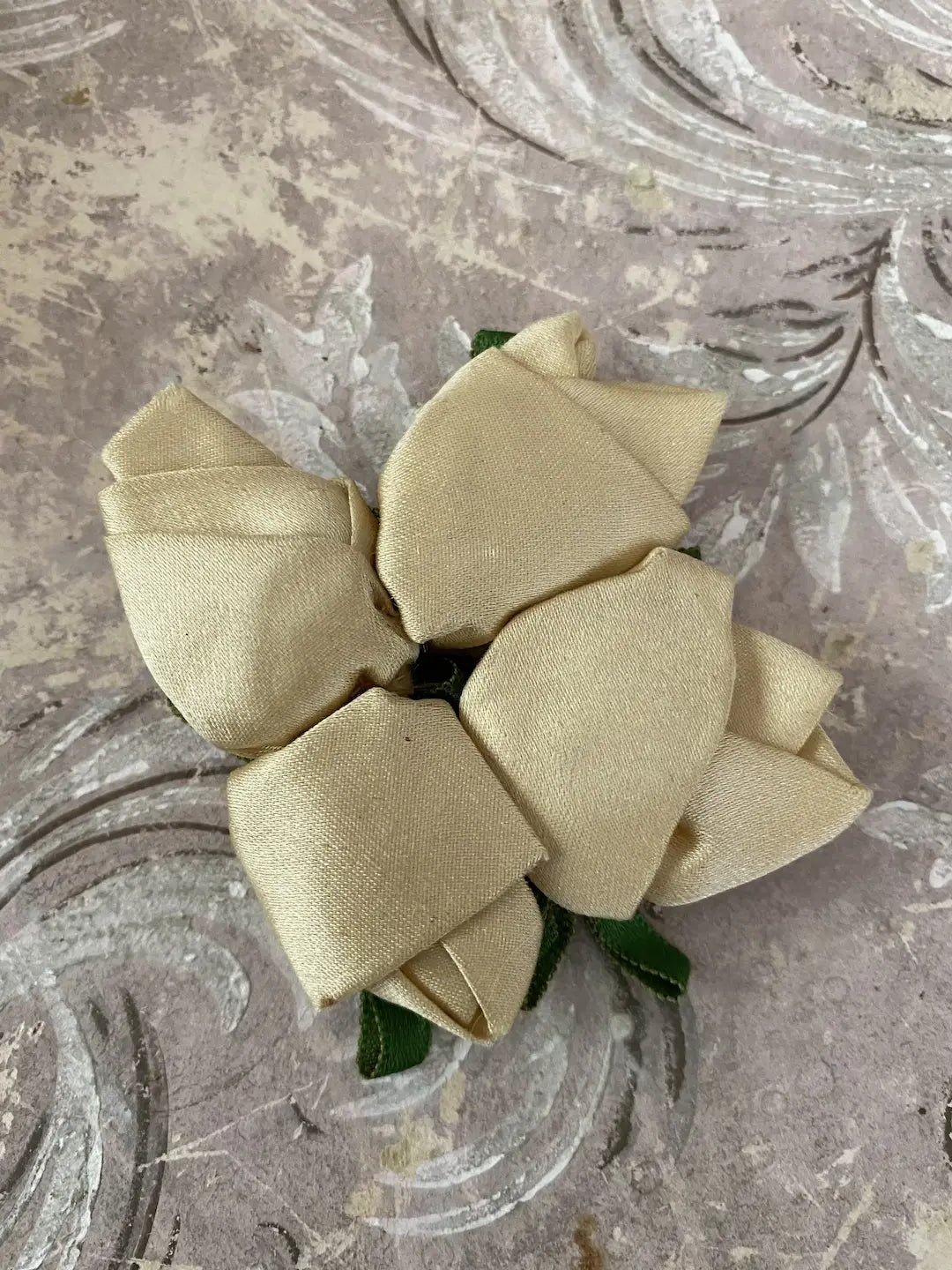 Antique Silk Ribbonwork Applique