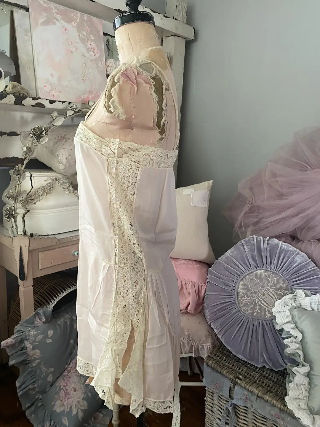 Antique 1920's Pink Silk Romper