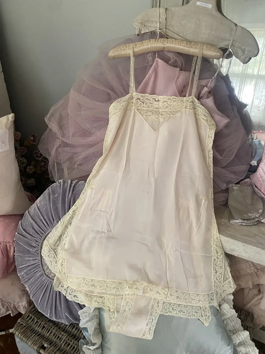 Antique 1920's Pink Silk Romper