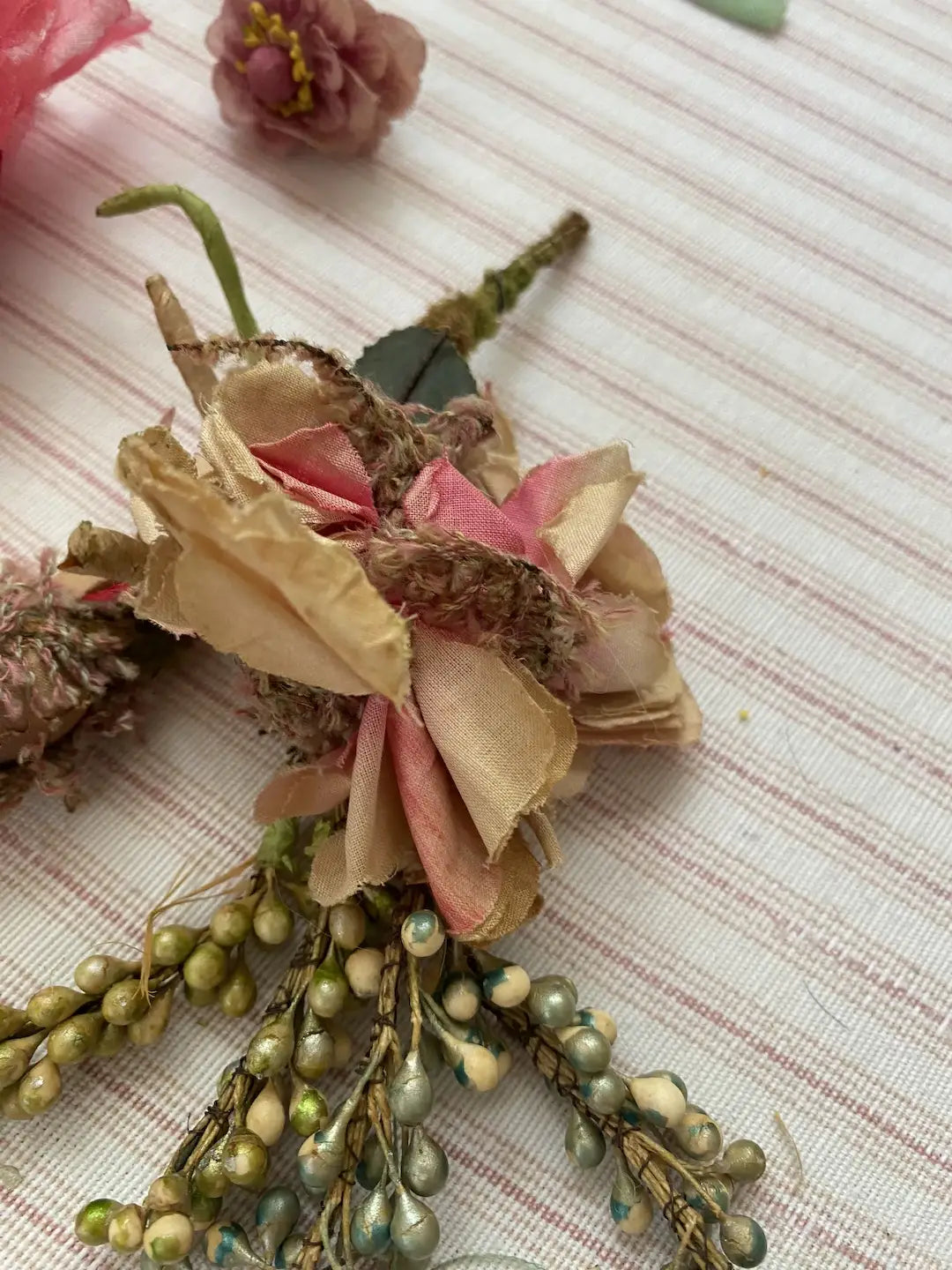 Antique Collection Millinery Lot Pink Roses Flowers