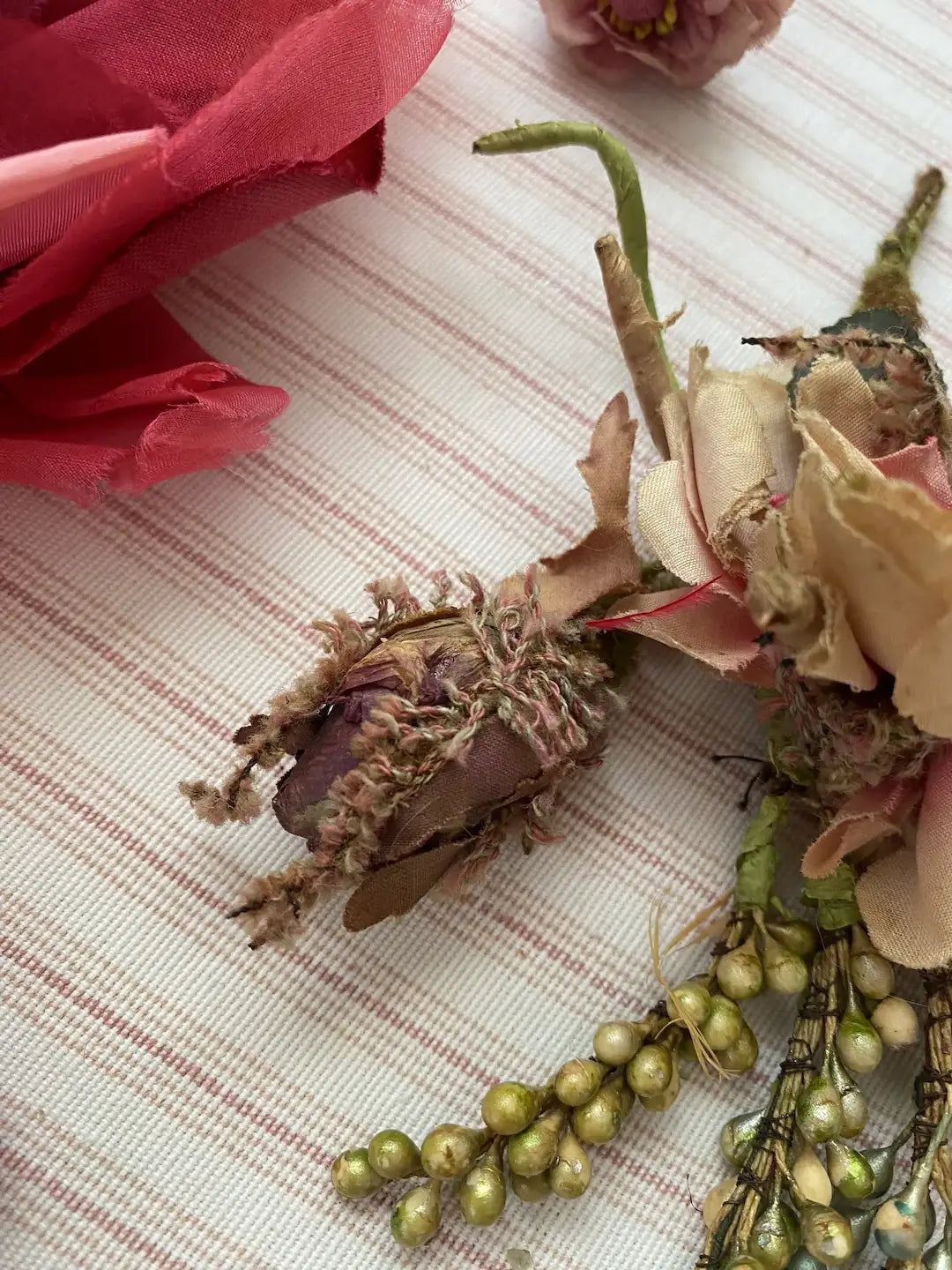 Antique Collection Millinery Lot Pink Roses Flowers