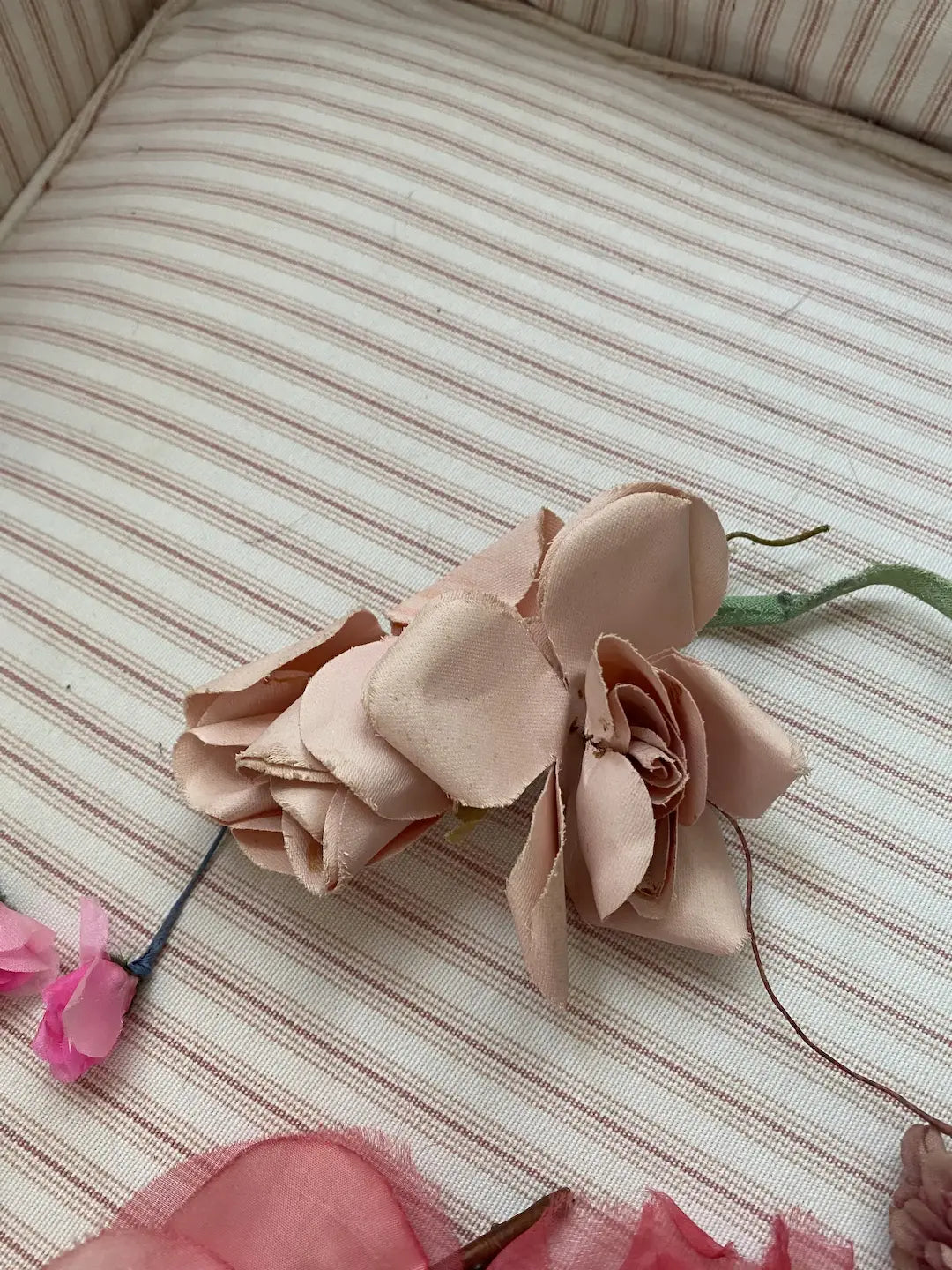 Antique Collection Millinery Lot Pink Roses Flowers