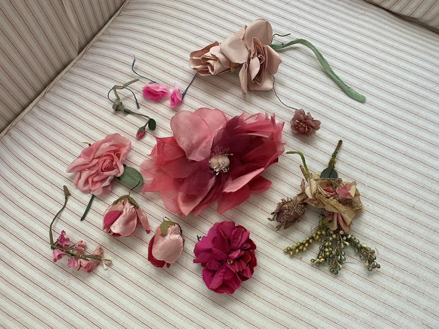 Antique Collection Millinery Lot Pink Roses Flowers