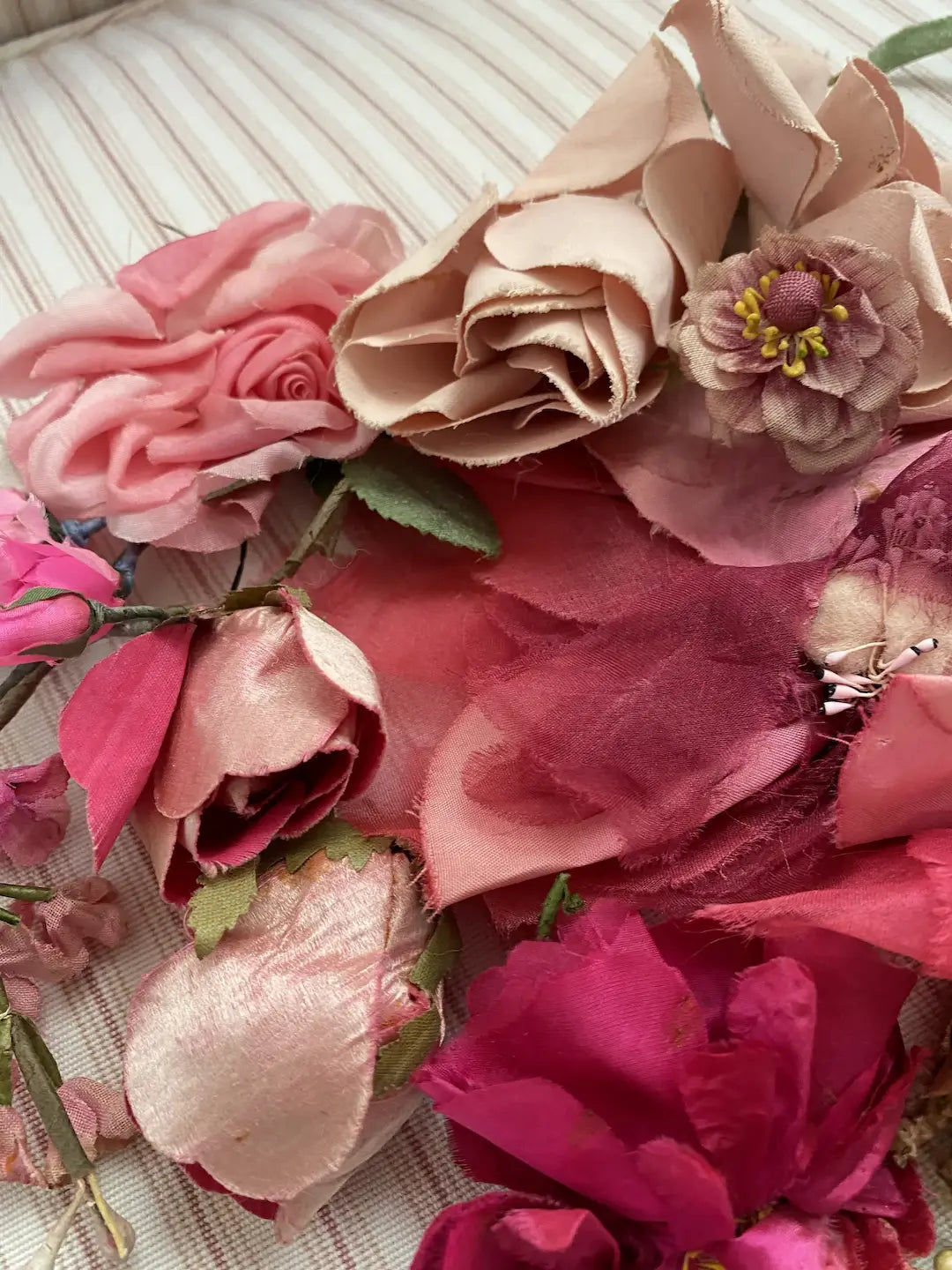 Antique Collection Millinery Lot Pink Roses Flowers
