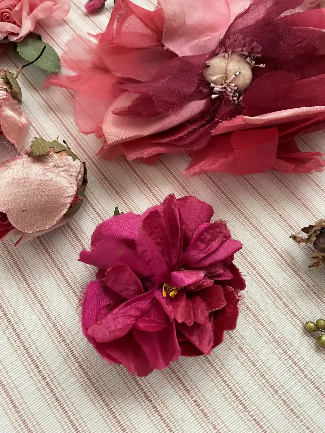 Antique Collection Millinery Lot Pink Roses Flowers