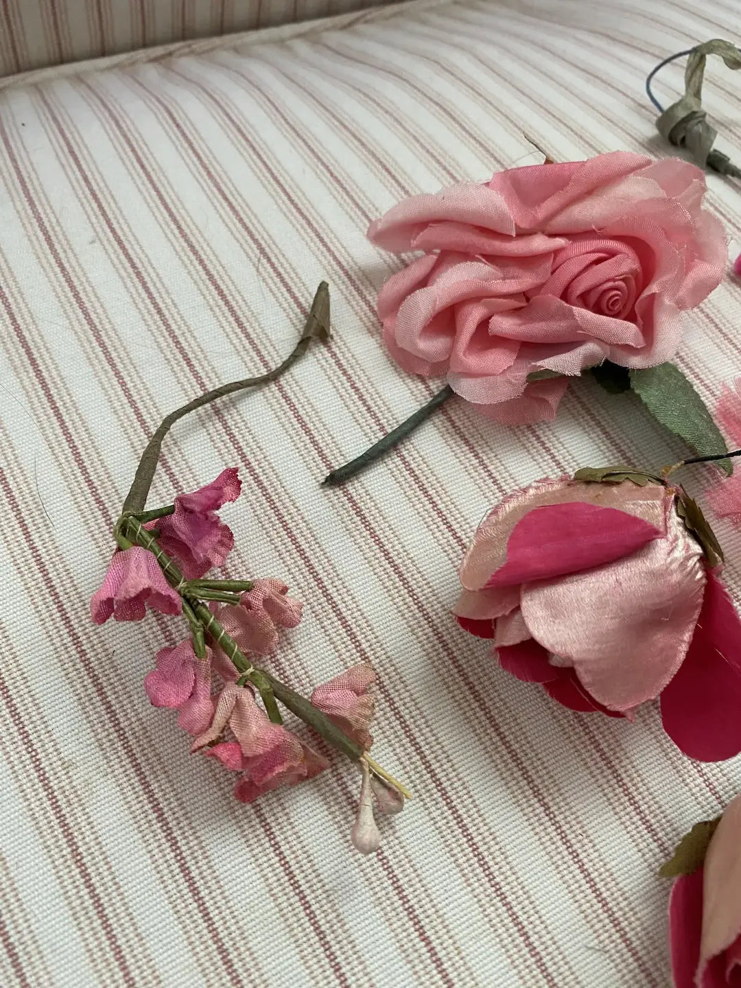 Antique Collection Millinery Lot Pink Roses Flowers