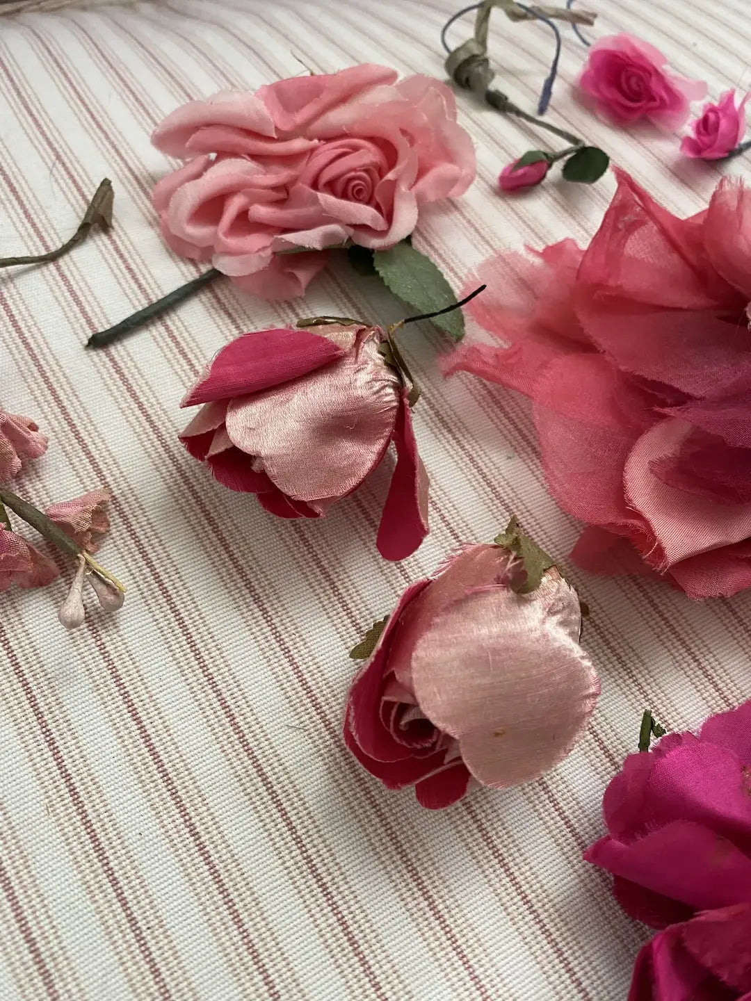 Antique Collection Millinery Lot Pink Roses Flowers