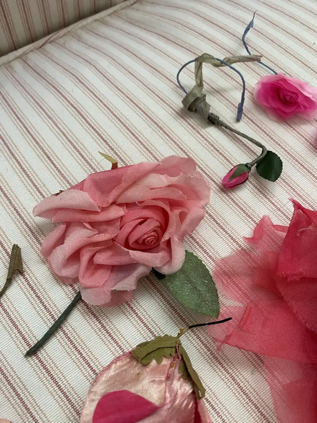 Antique Collection Millinery Lot Pink Roses Flowers
