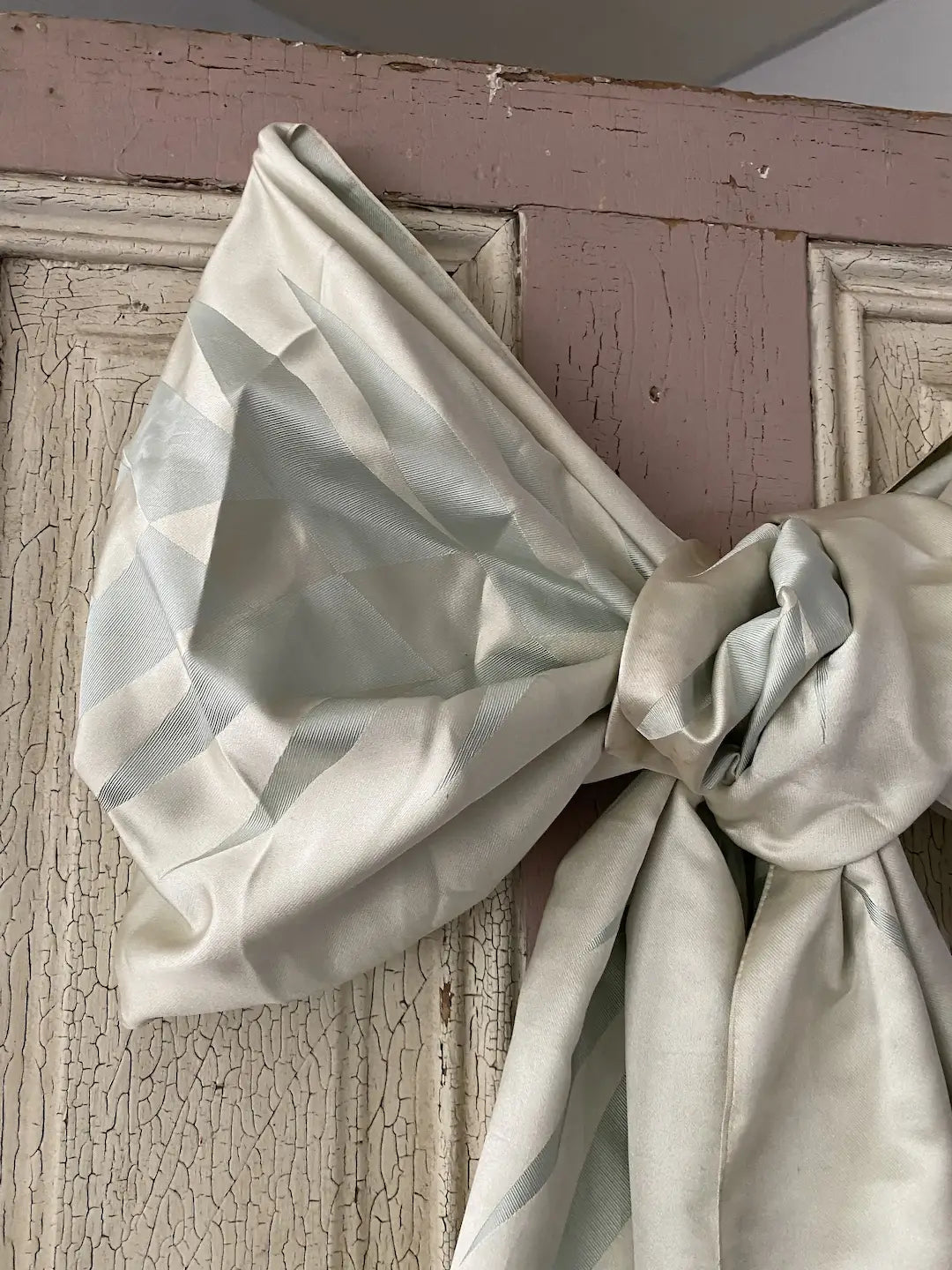 Antique Yardage Extra Wide Silk Ribbon Panel