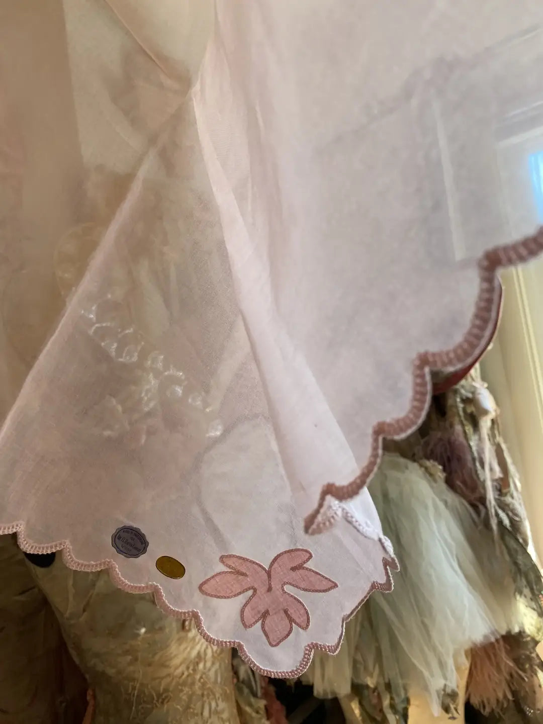 12pc Vintage Pink Swiss Napkin Set