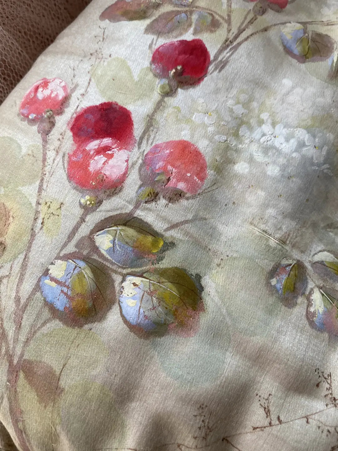 Antique French Delicates Holder Silk Hand Painted