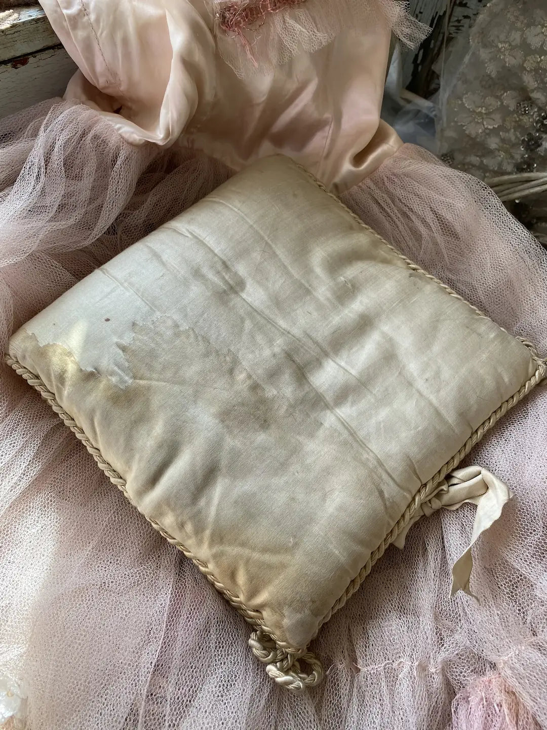 Antique French Delicates Holder Silk Hand Painted