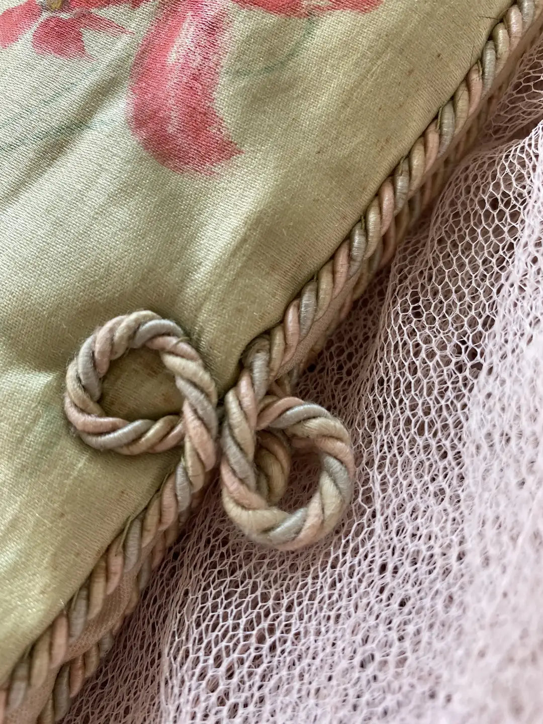 Antique French Silk Hankie Delicates Holder