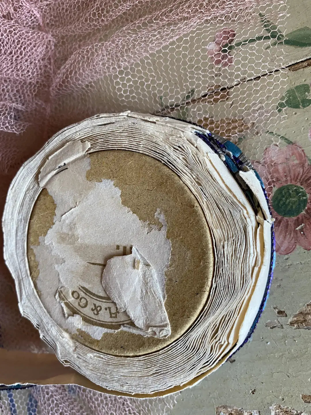 Antique Roll 10 Yards 1920s Silk Metallic Ribbon Trim