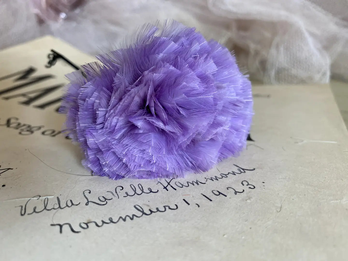 Antique Millinery Feather Plume Lavender