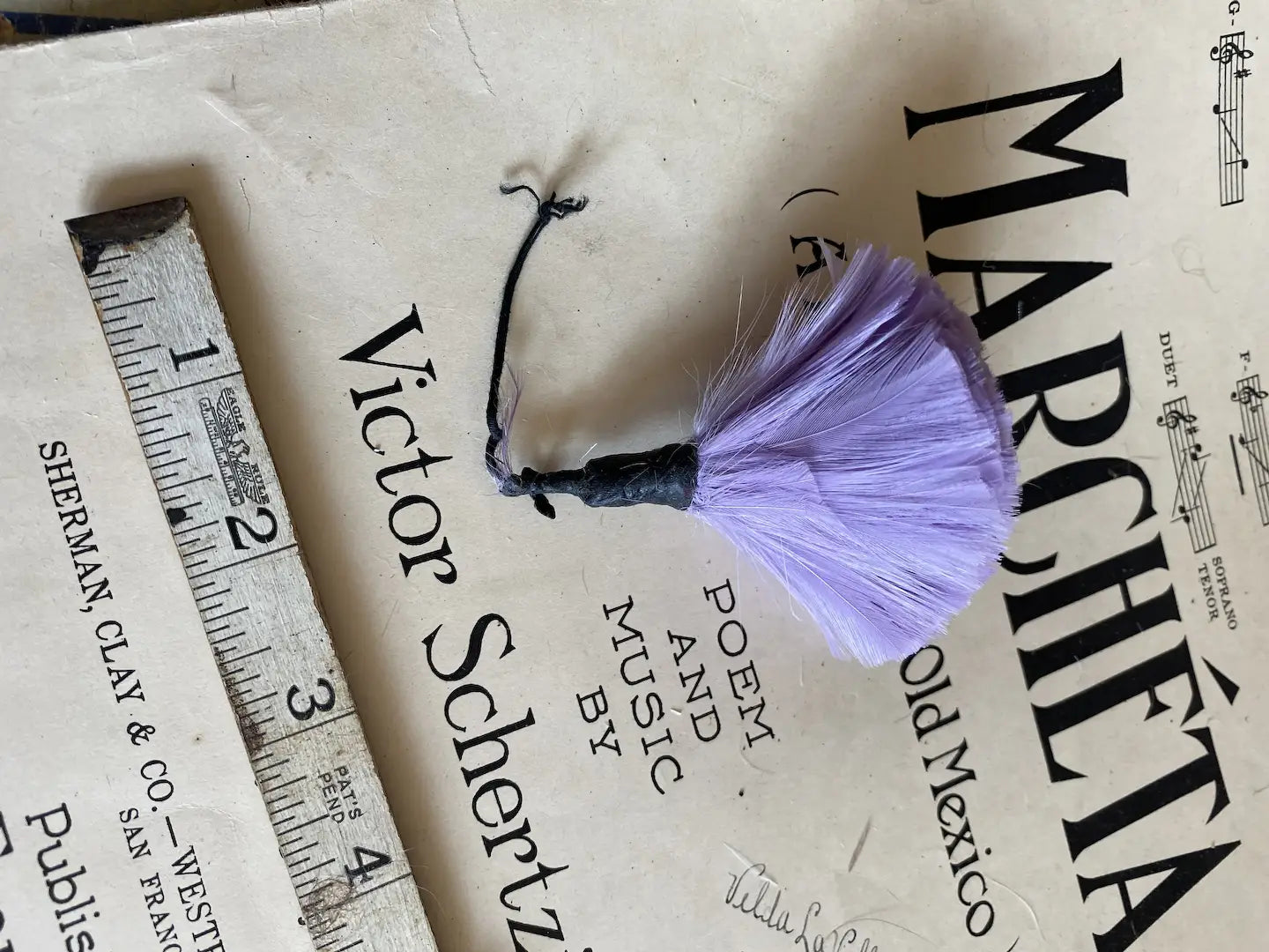 Antique Millinery Feather Plume Lavender