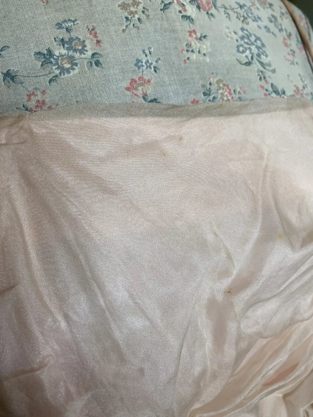 Vintage Pink Ghost Lace Organdy Prom Dress