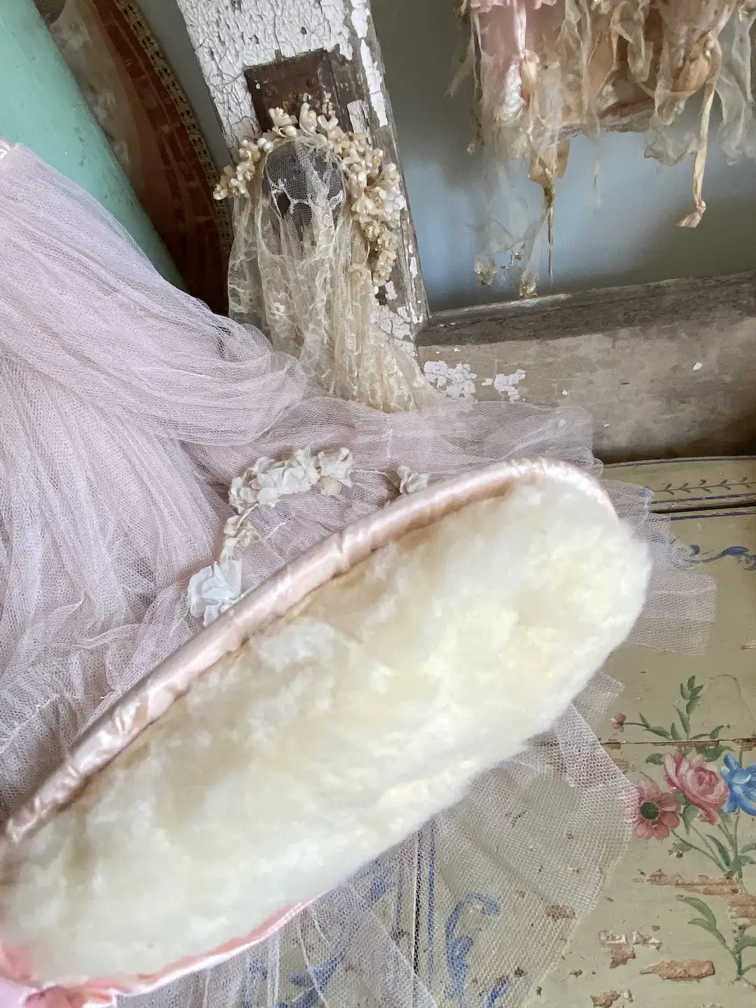 Antique Pin Cushion Brush Pink Silk