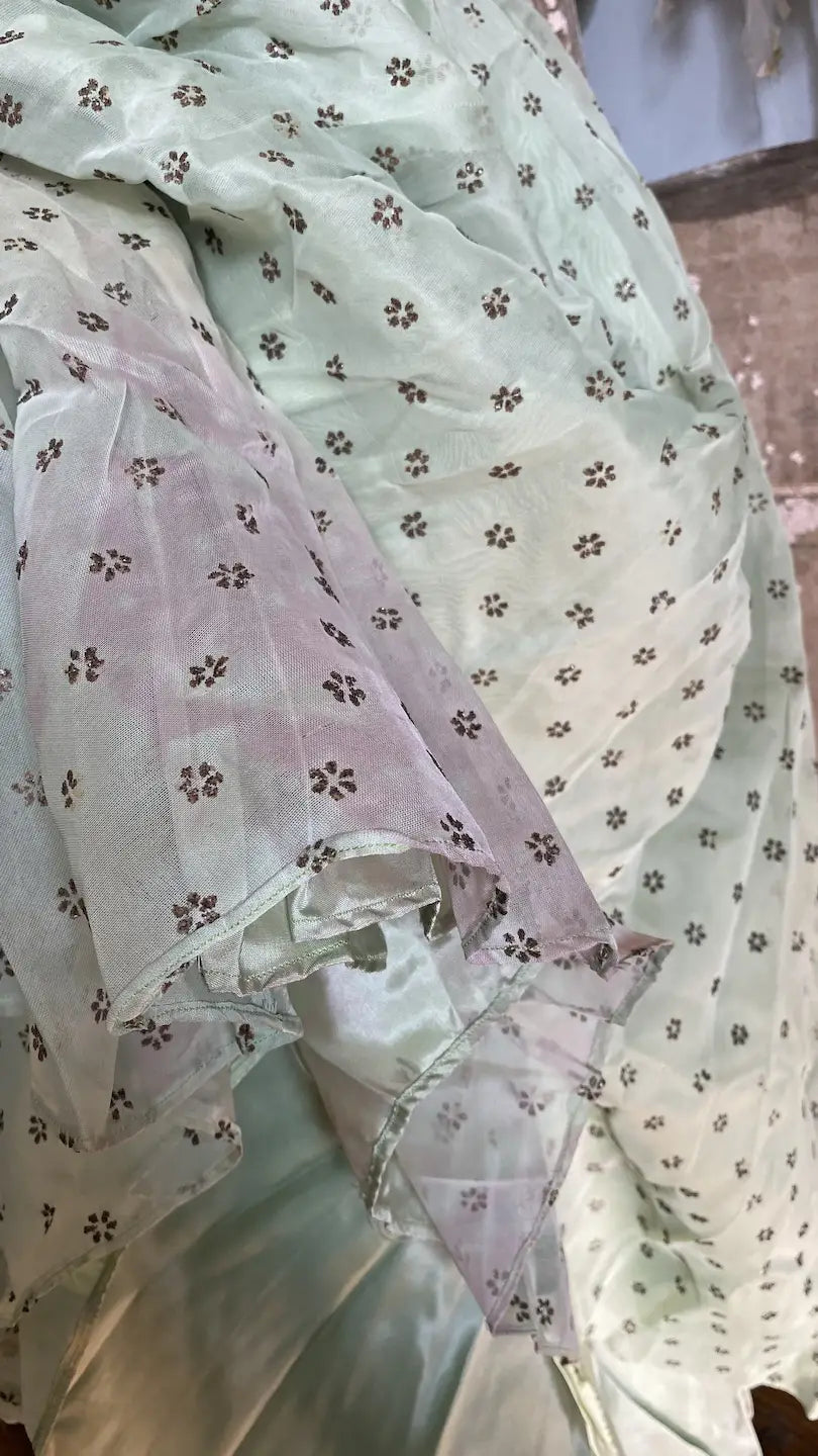 Vintage Ballet Dance Costume Dress Mint Green Sequin Butterfly Lame Halter