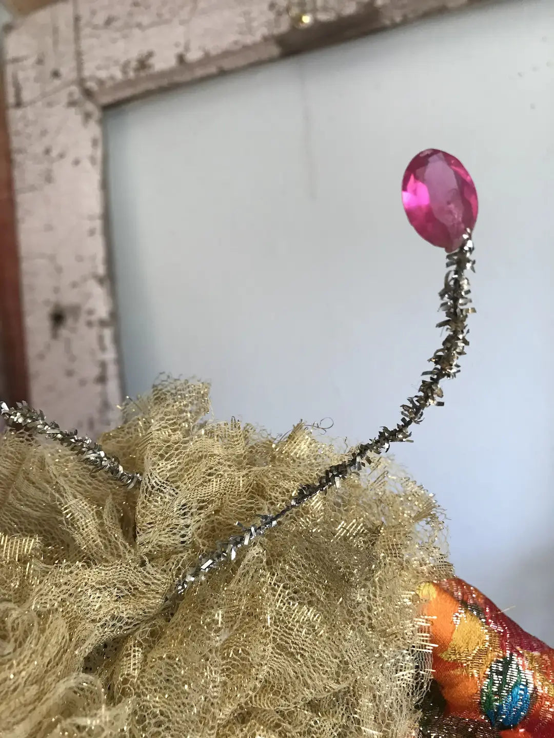 Vintage Ballet Showgirl Costume Rainbow Lamé Tutu Hat