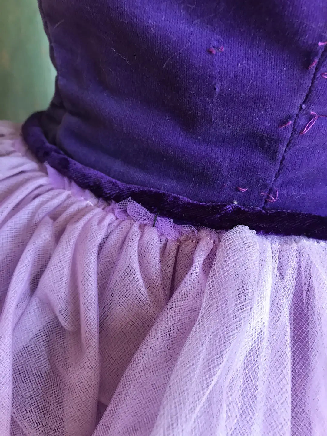 Vintage Ballet Tutu Costume Purple Velvet