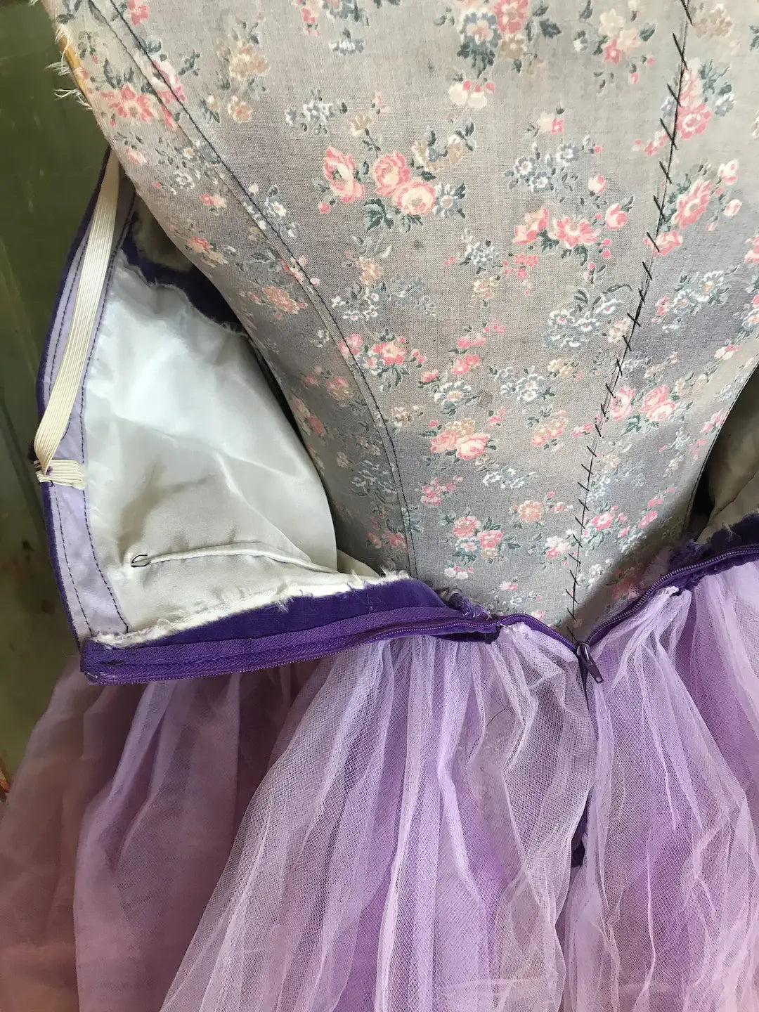Vintage Ballet Tutu Costume Purple Velvet