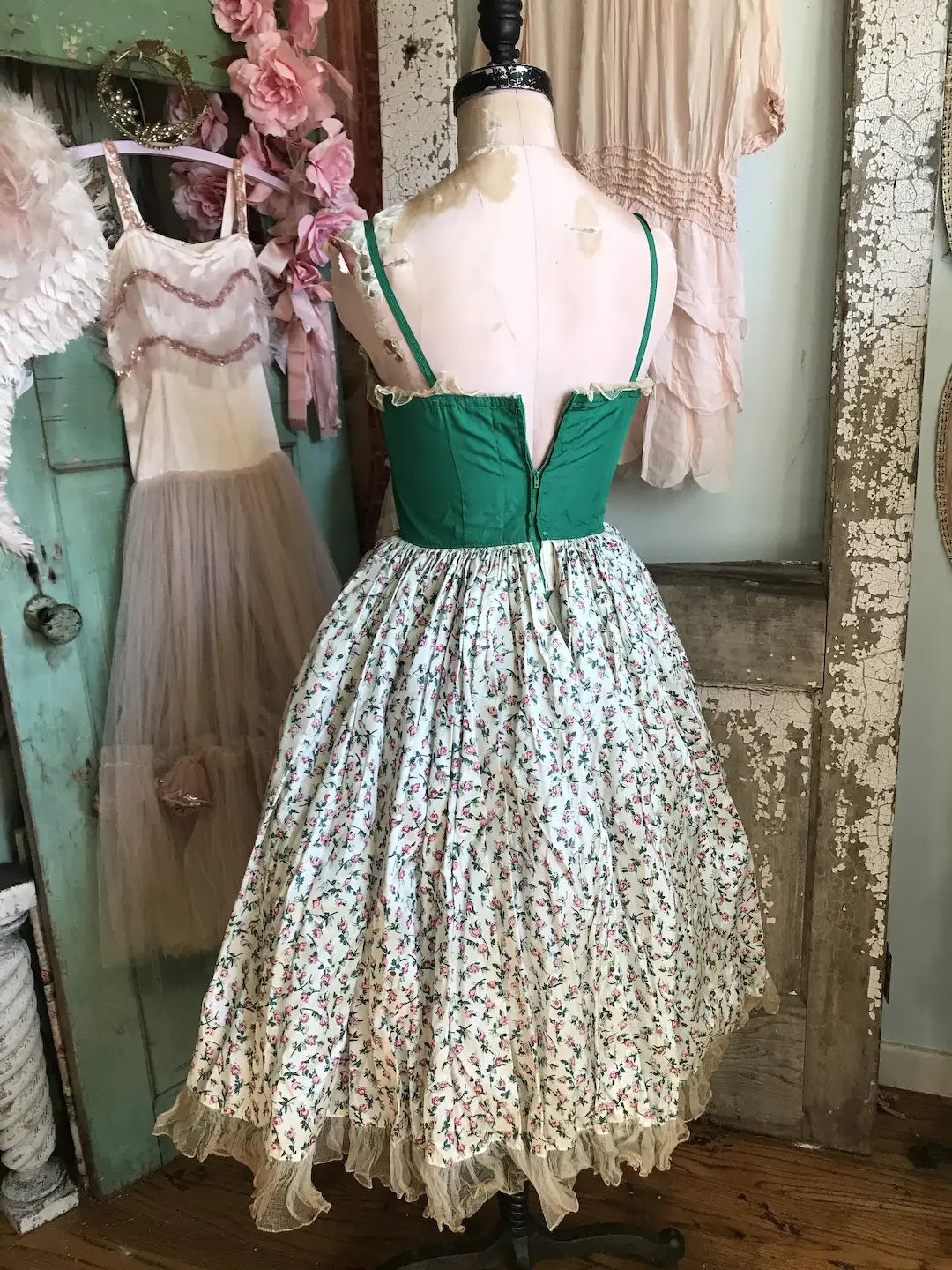 Vintage Ballet Tutu Costume Dress Corset Ribbon Gauze Lace