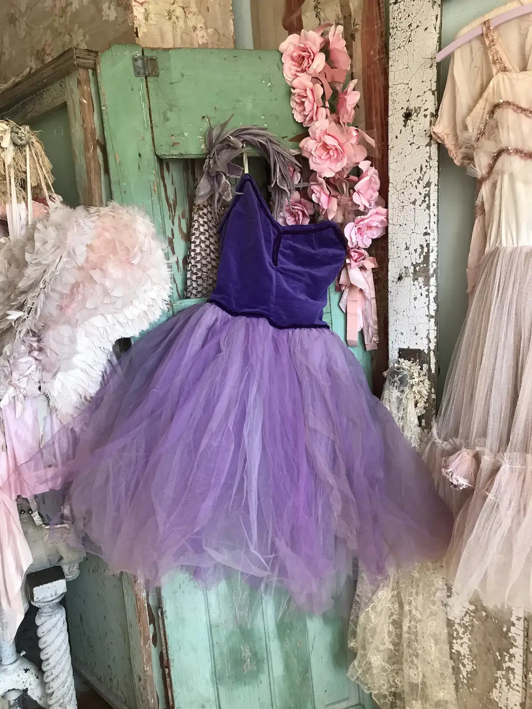 Vintage Ballet Tutu Costume Purple Velvet