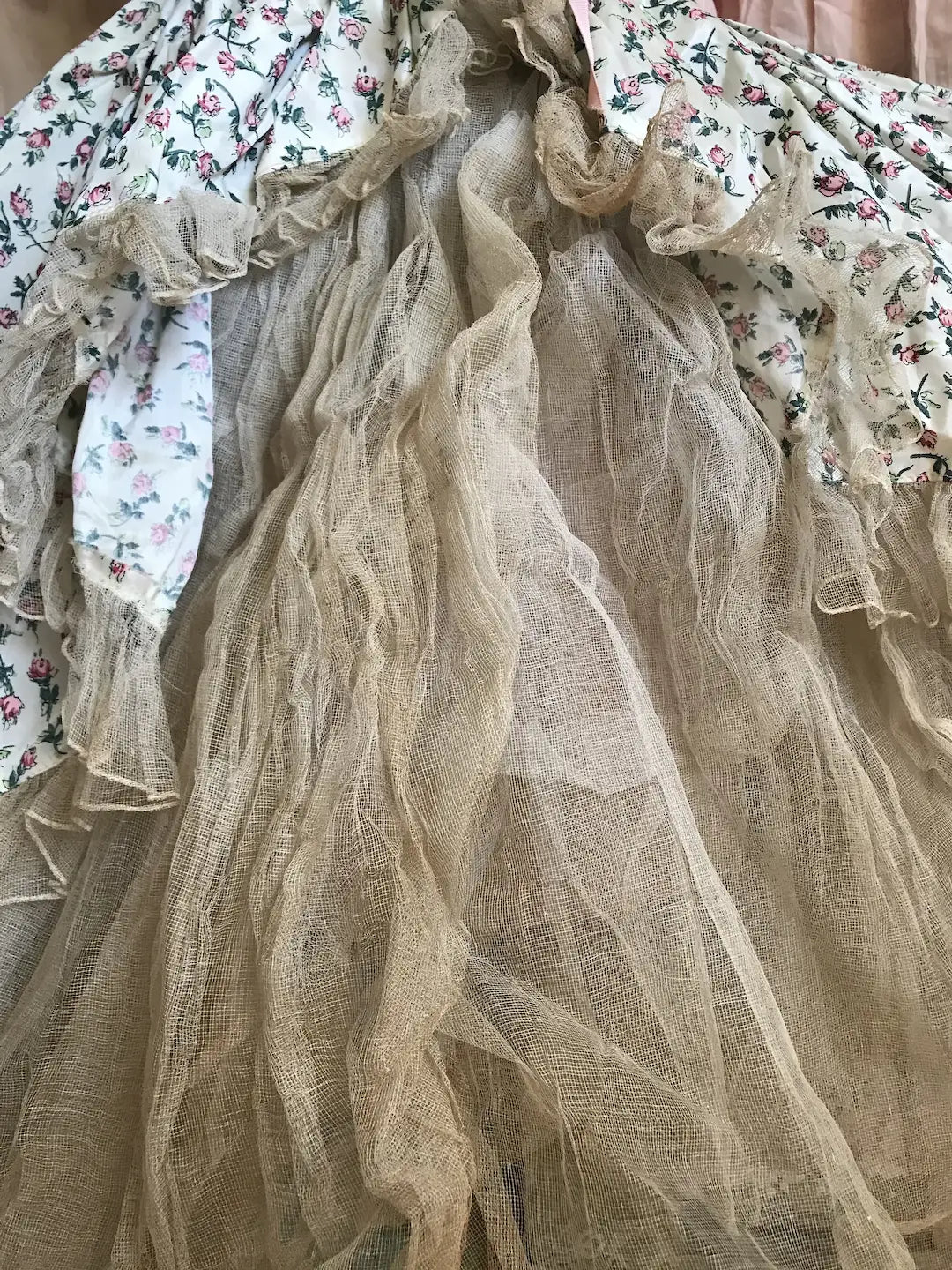 Vintage Ballet Tutu Costume Dress Corset Ribbon Gauze Lace