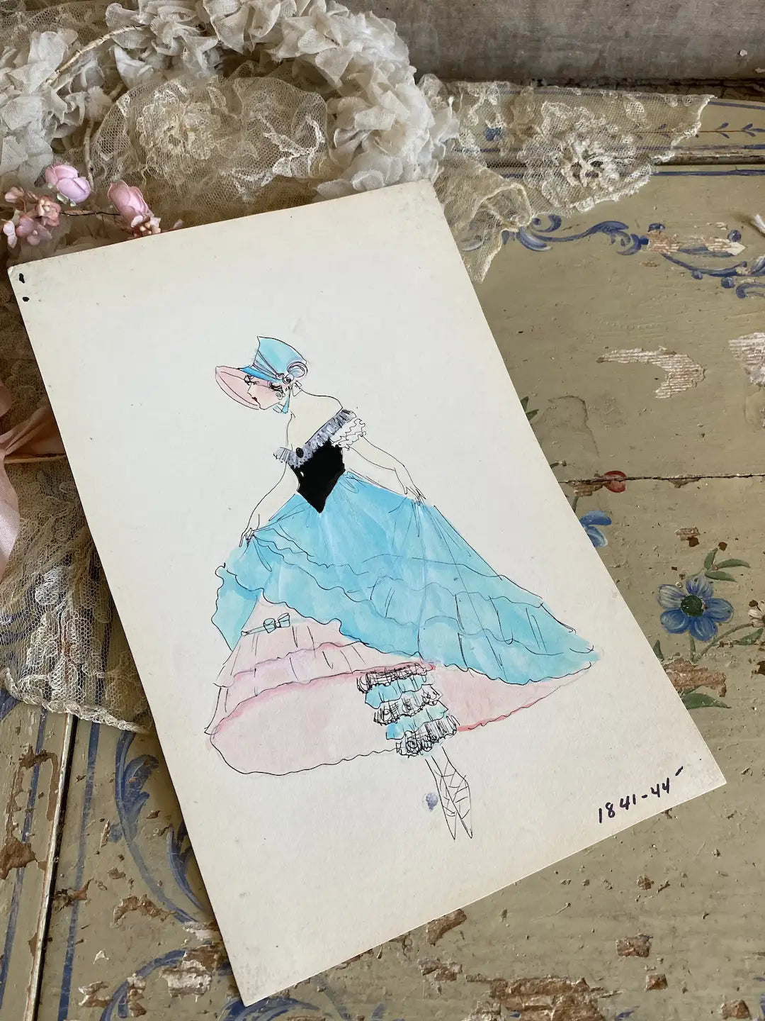 Vintage Costume Sketch c1920-30 Little Bo Peep
