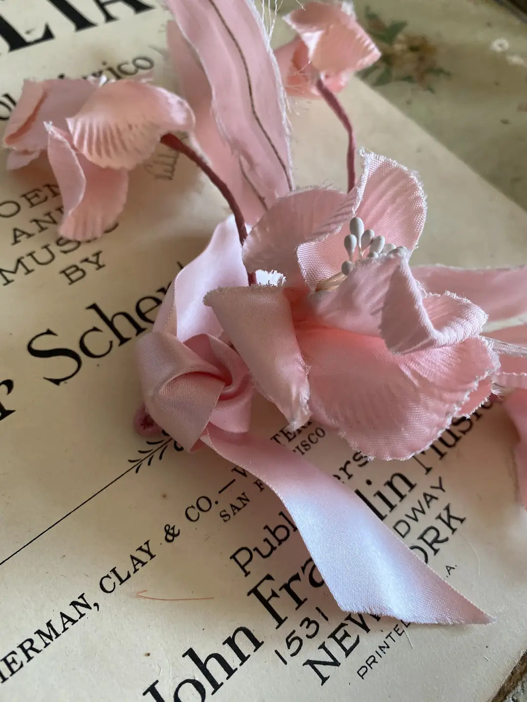Vintage Millinery Collection Flowers Pink Blue