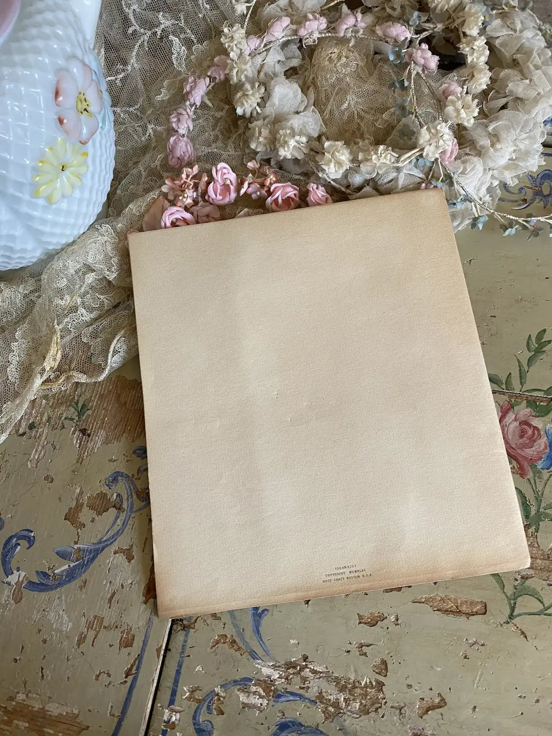 Vintage XL Padded Satin Greeting Card
