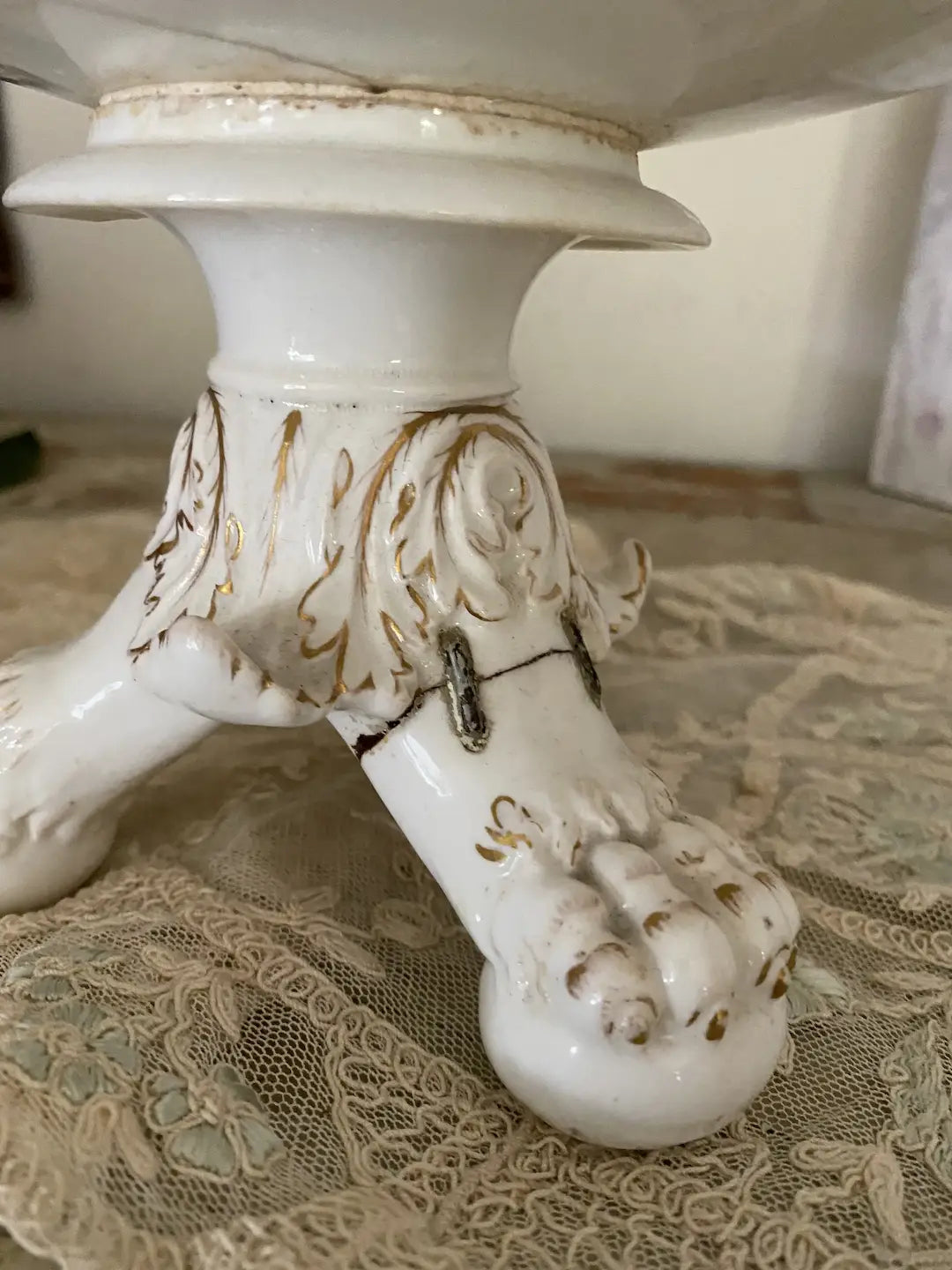 Antique Claw Foot Paw Footed Compote Centerpiece