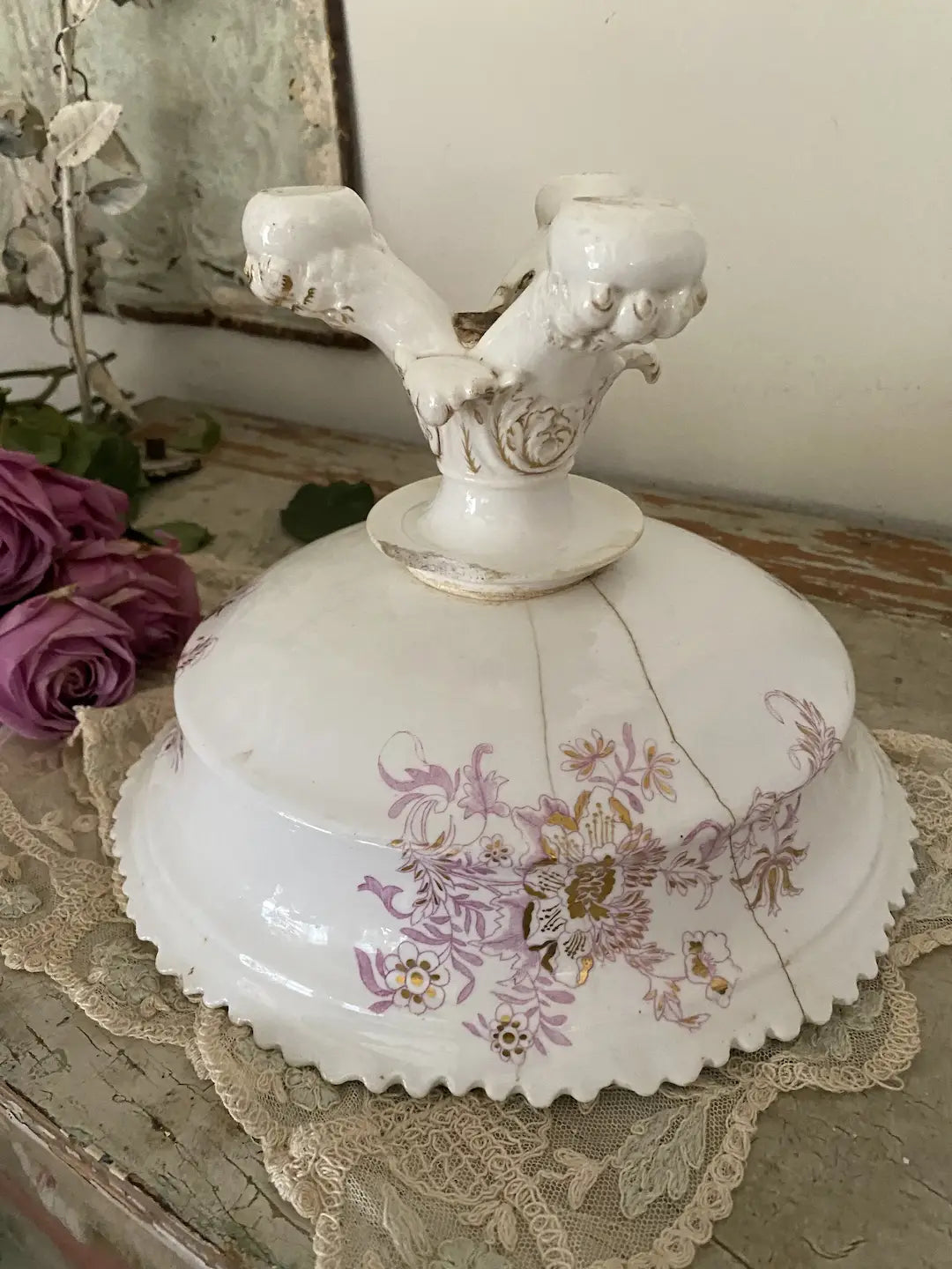 Antique Claw Foot Paw Footed Compote Centerpiece