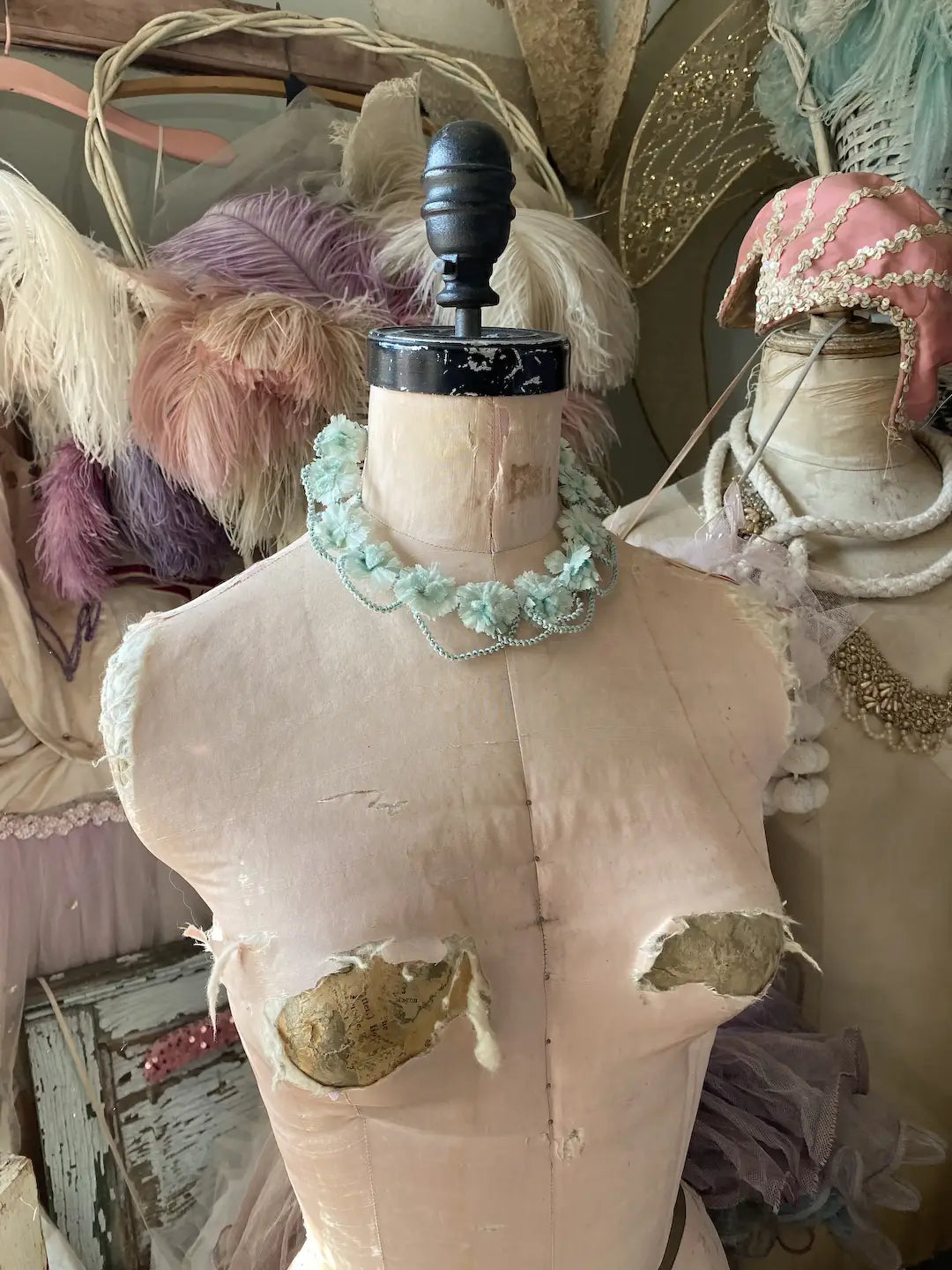 Vintage Petite Pastel Blue French Flower Crown