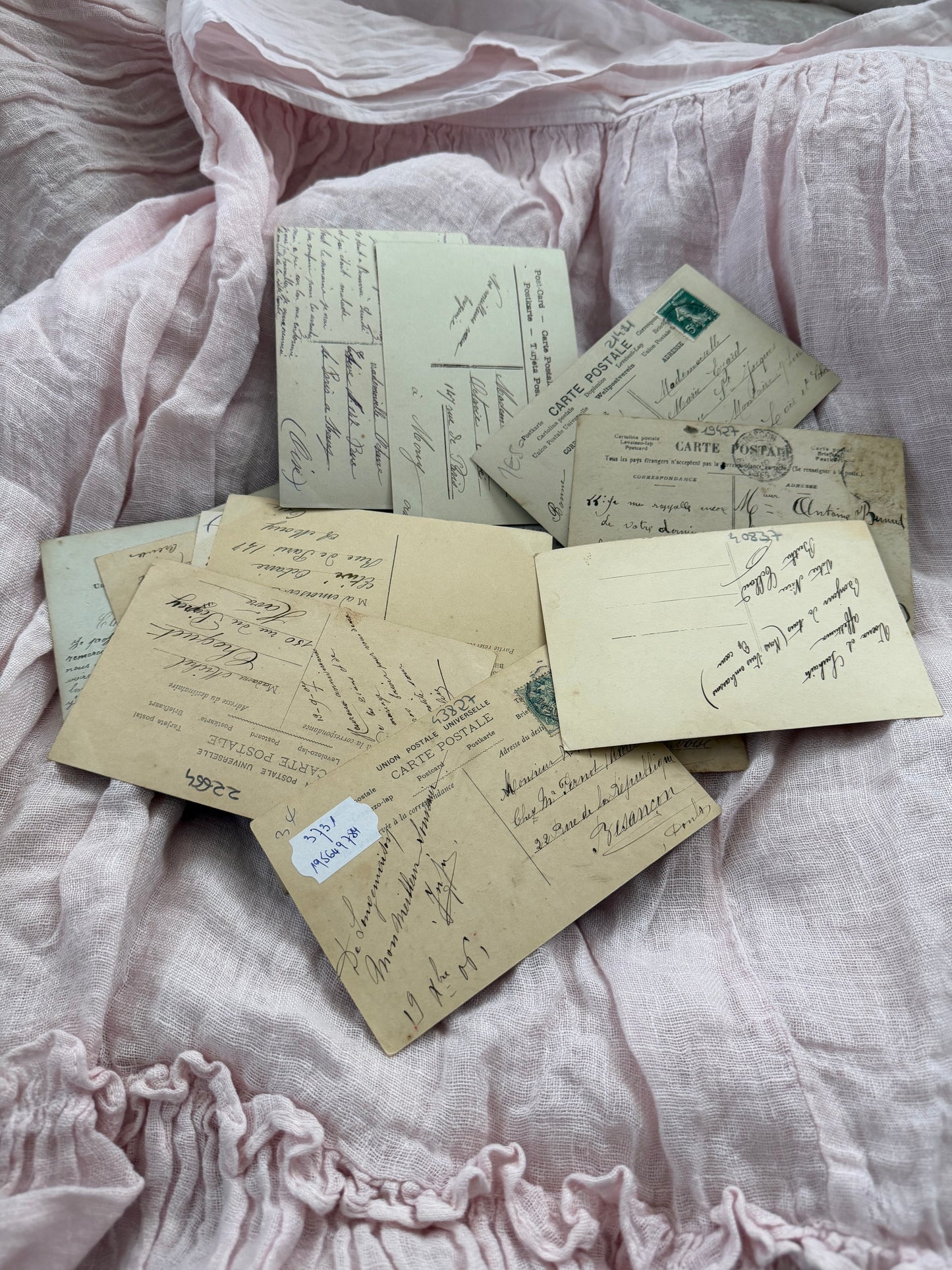 Antique Collection French Postcards Beautiful Women Lace Dress Millinery