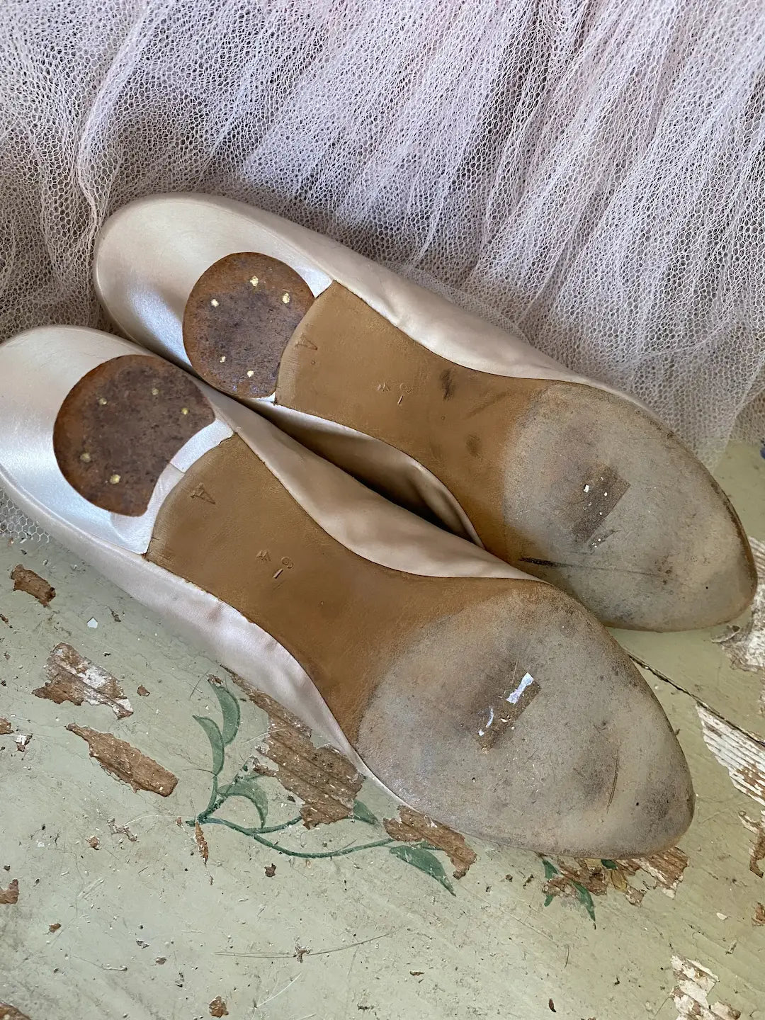 Antique Shoes Museum Deaccession Pink Silk