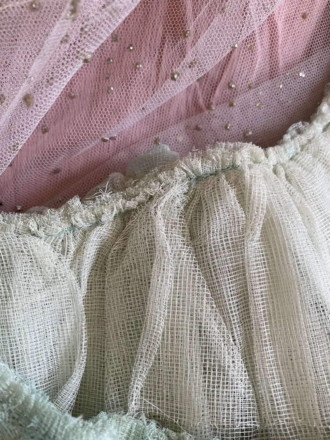 Antique Tarlatan Gauze Lace Mint Green Tutu Costume Fabric